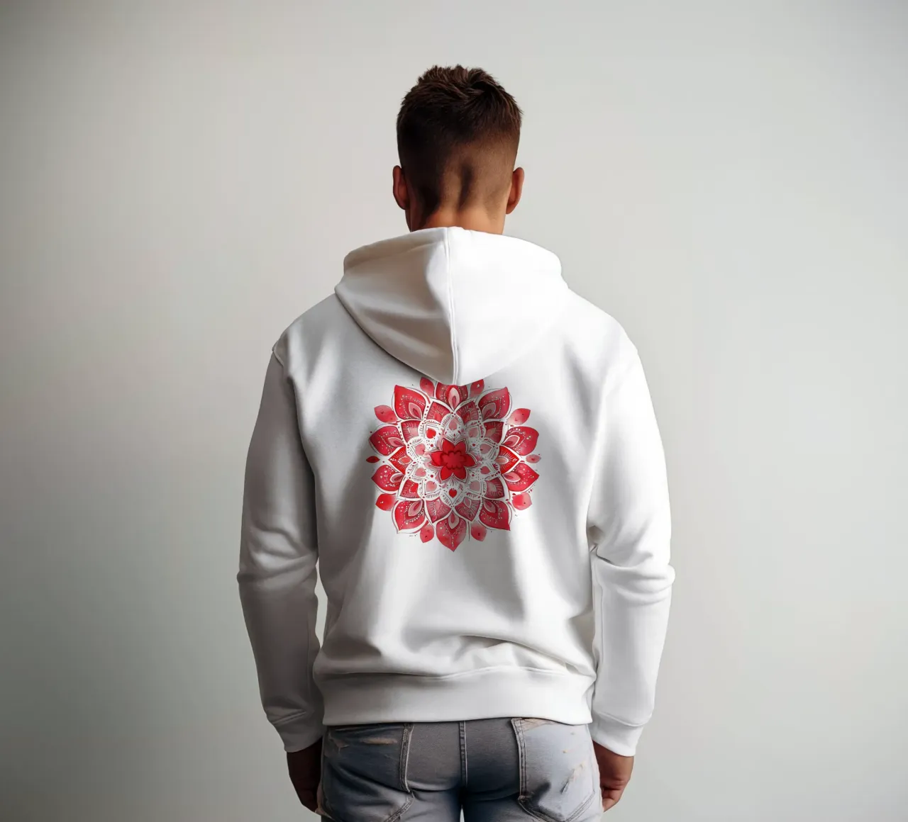 Mandala dell'amore ad acquerello felpa con cappuccio da Spiritual Touch