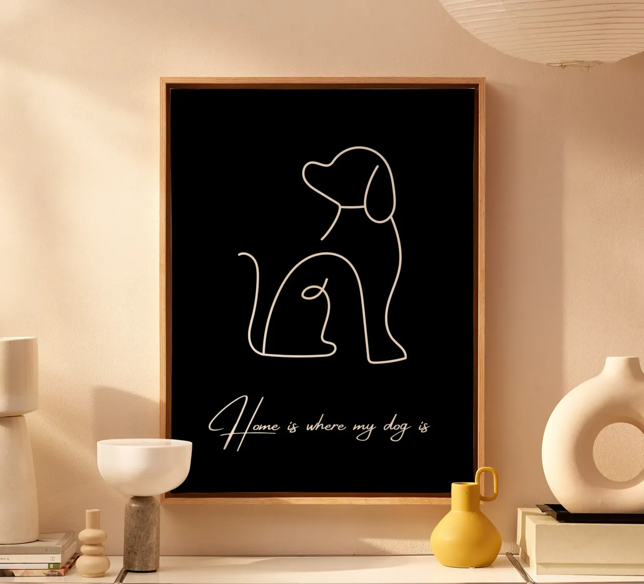 Home is where my dog is II canvas with Floater frame by ArtDesign by KBK