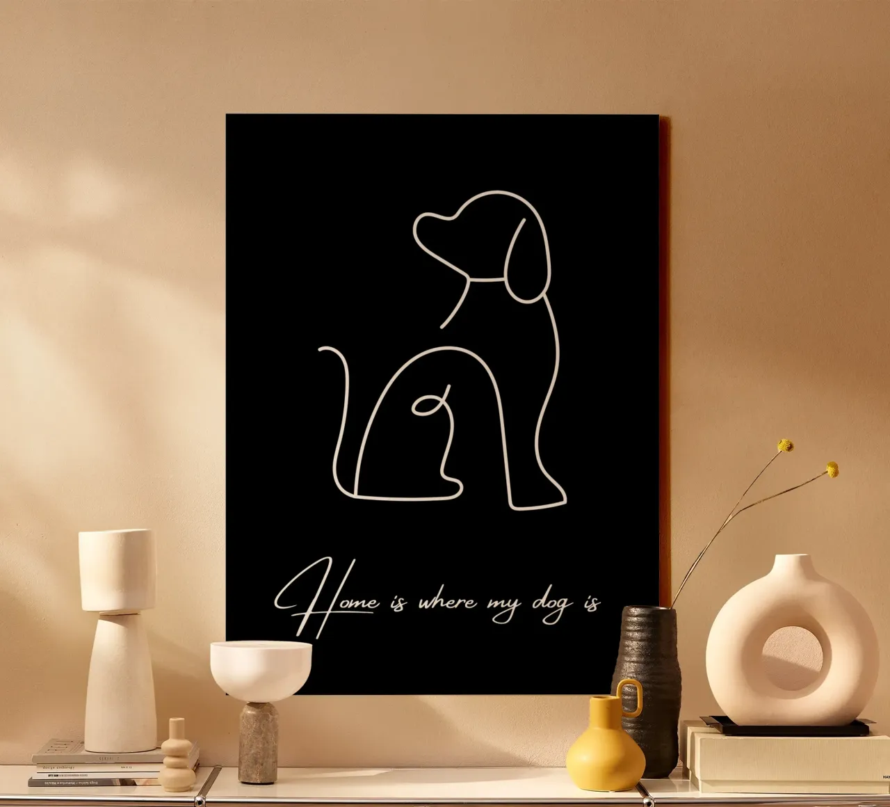 Home is where my dog is II canvas with Floater frame by ArtDesign by KBK