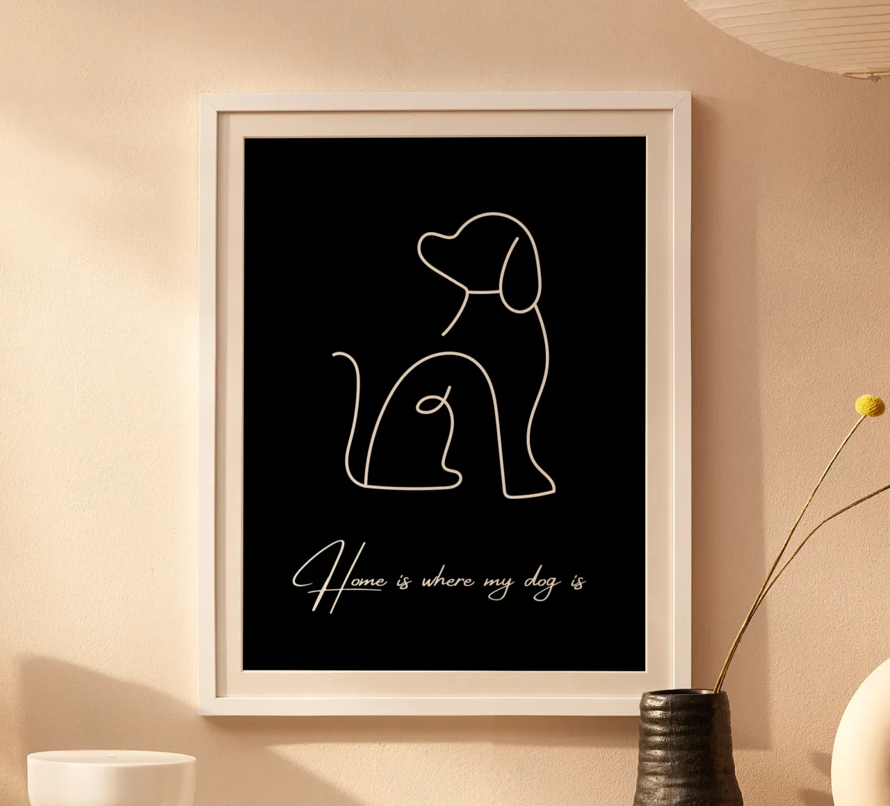 Casa è dove si trova il mio cane II poster con telaio in plastica da ArtDesign by KBK