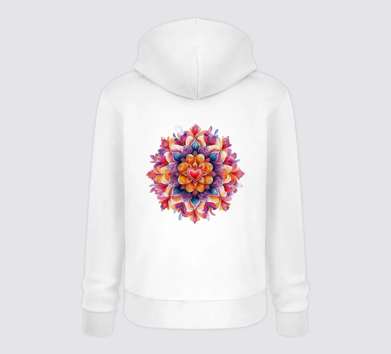 Mandala dell'amore ad acquerello felpa con cappuccio da Spiritual Touch