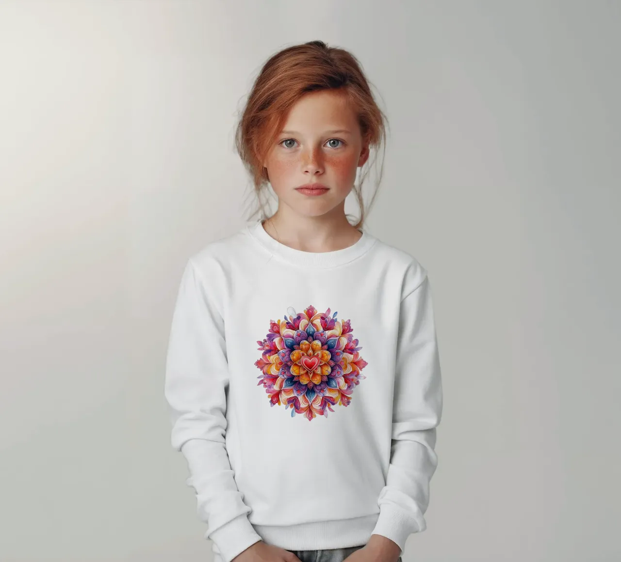 Mandala dell'amore ad acquerello felpa bambino da Spiritual Touch