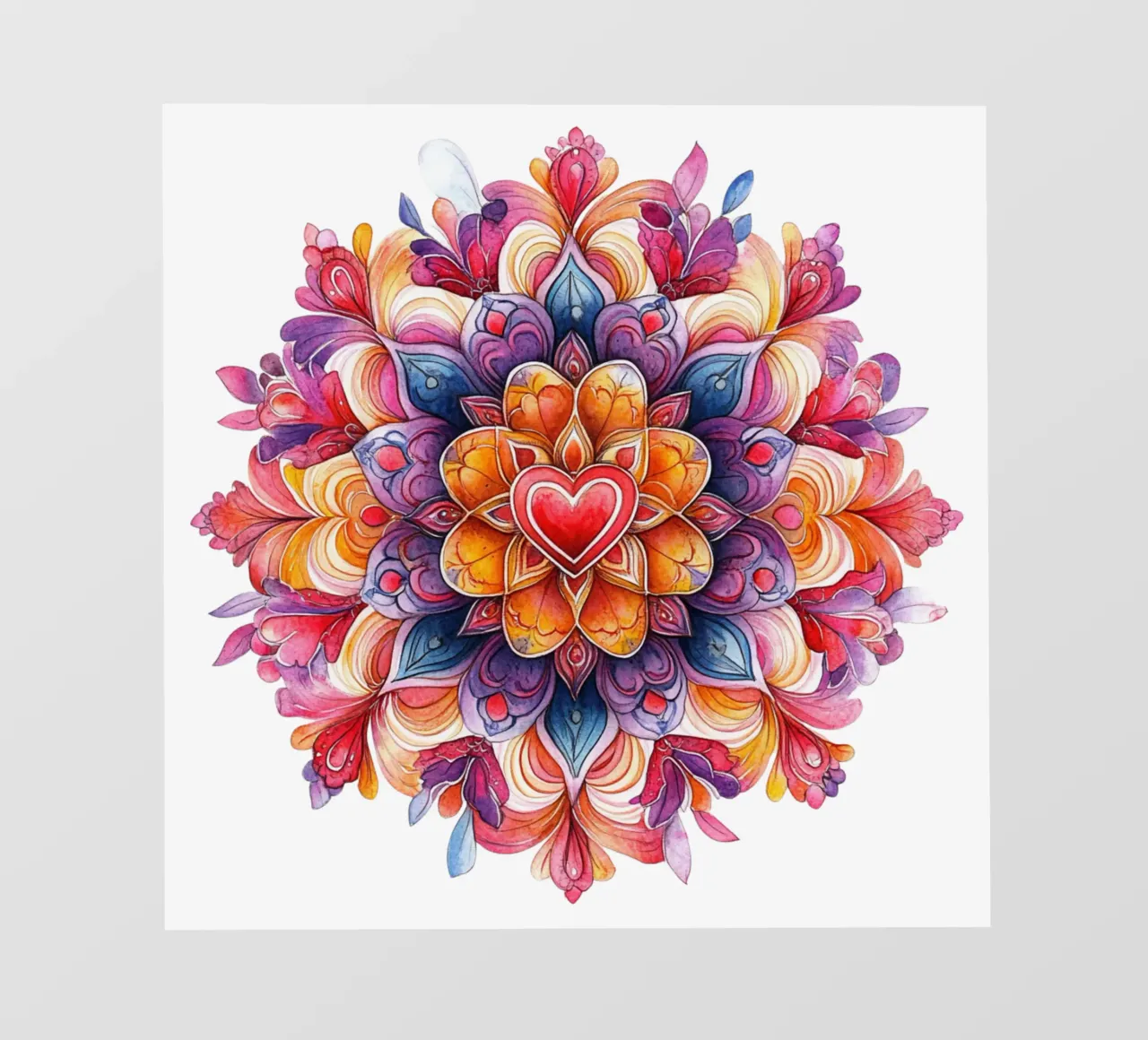 Mandala dell'amore ad acquerello telo in pvc da Spiritual Touch