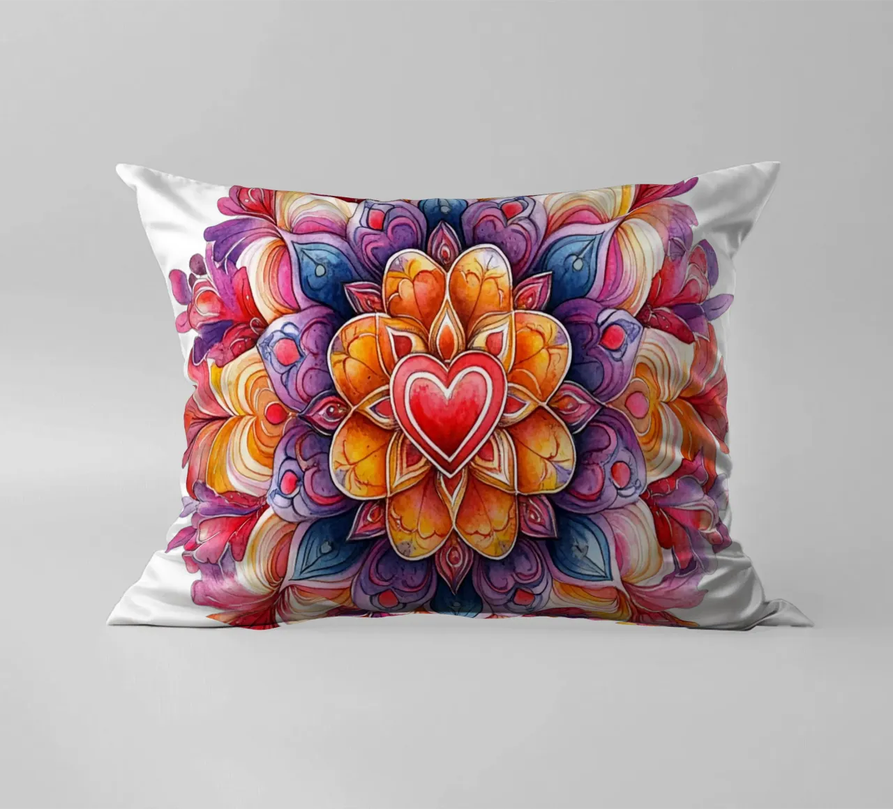 Mandala dell'amore ad acquerello cuscino da Spiritual Touch
