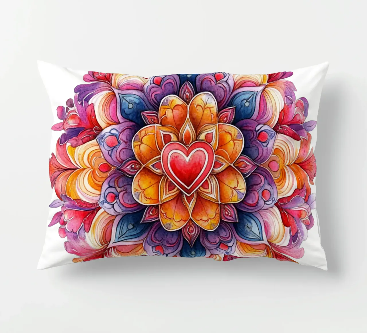Mandala dell'amore ad acquerello cuscino da Spiritual Touch