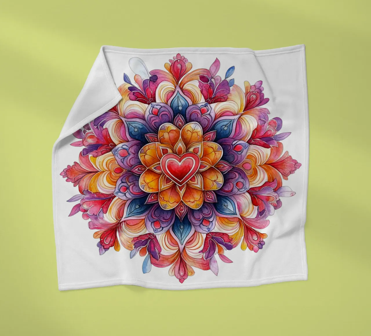 Mandala dell'amore ad acquerello coperta in pile da Spiritual Touch