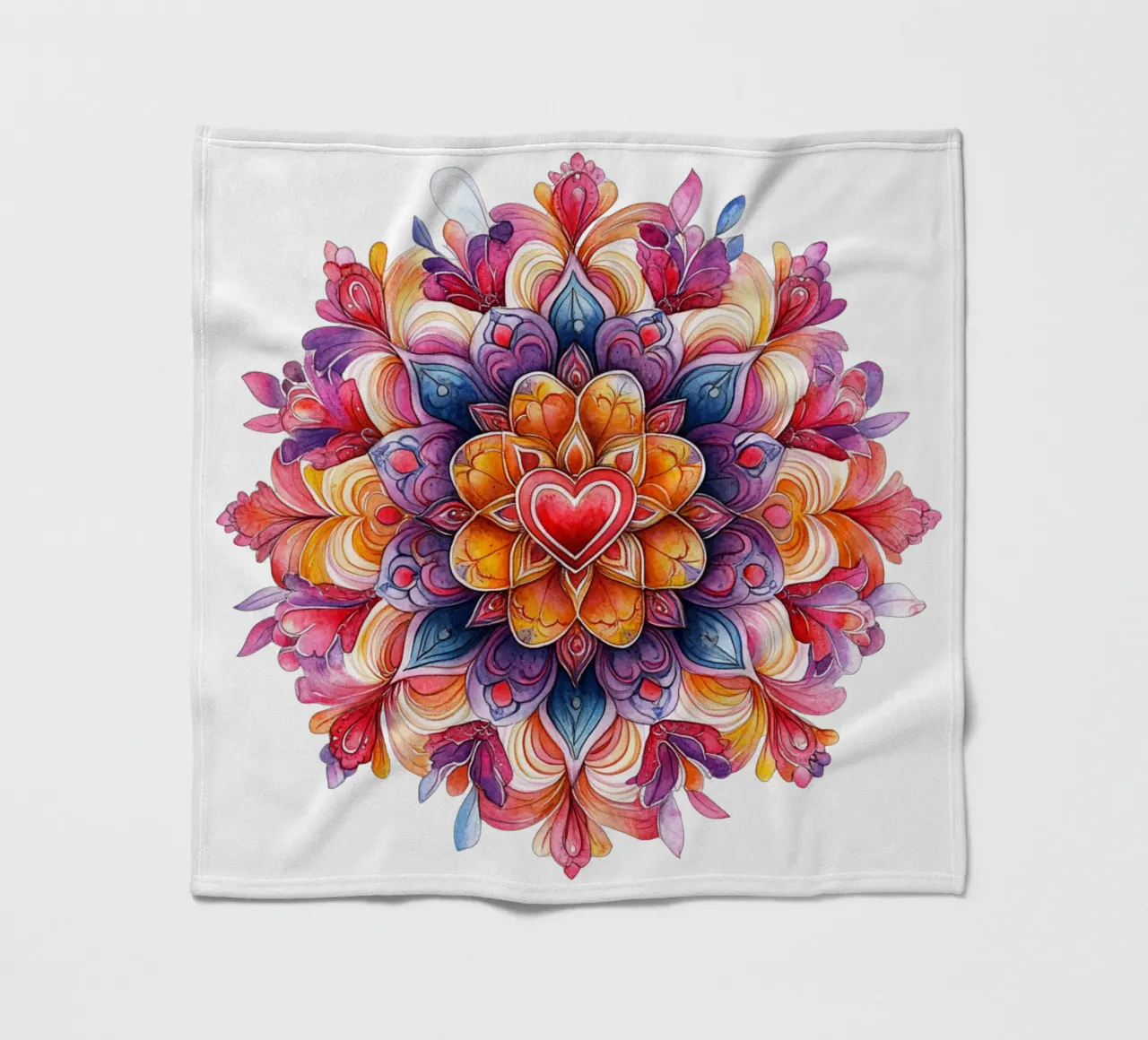 Mandala dell'amore ad acquerello coperta in pile da Spiritual Touch