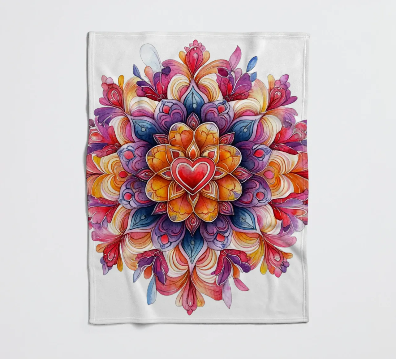 Mandala dell'amore ad acquerello coperta in pile da Spiritual Touch