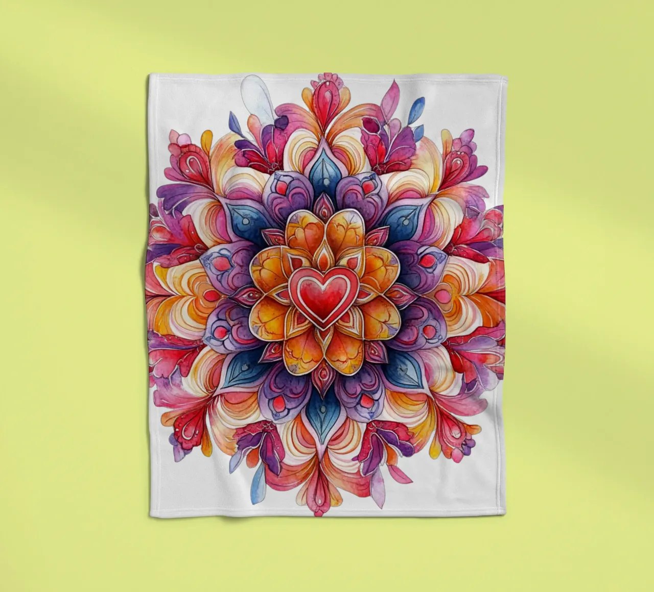Mandala dell'amore ad acquerello coperta in pile da Spiritual Touch