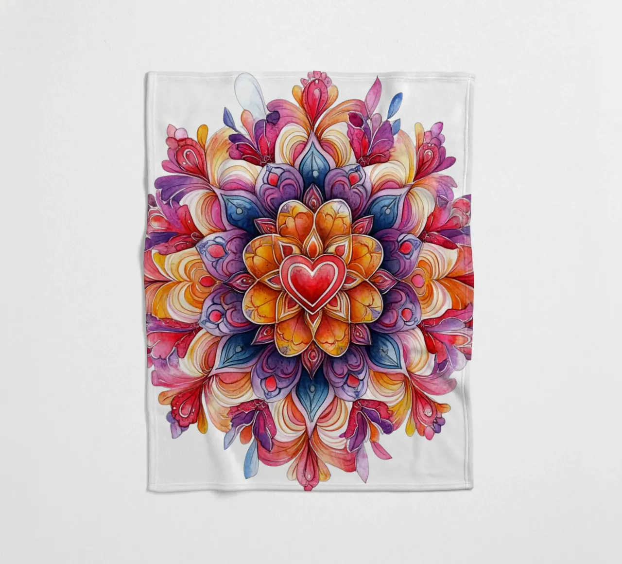 Mandala dell'amore ad acquerello coperta in pile da Spiritual Touch