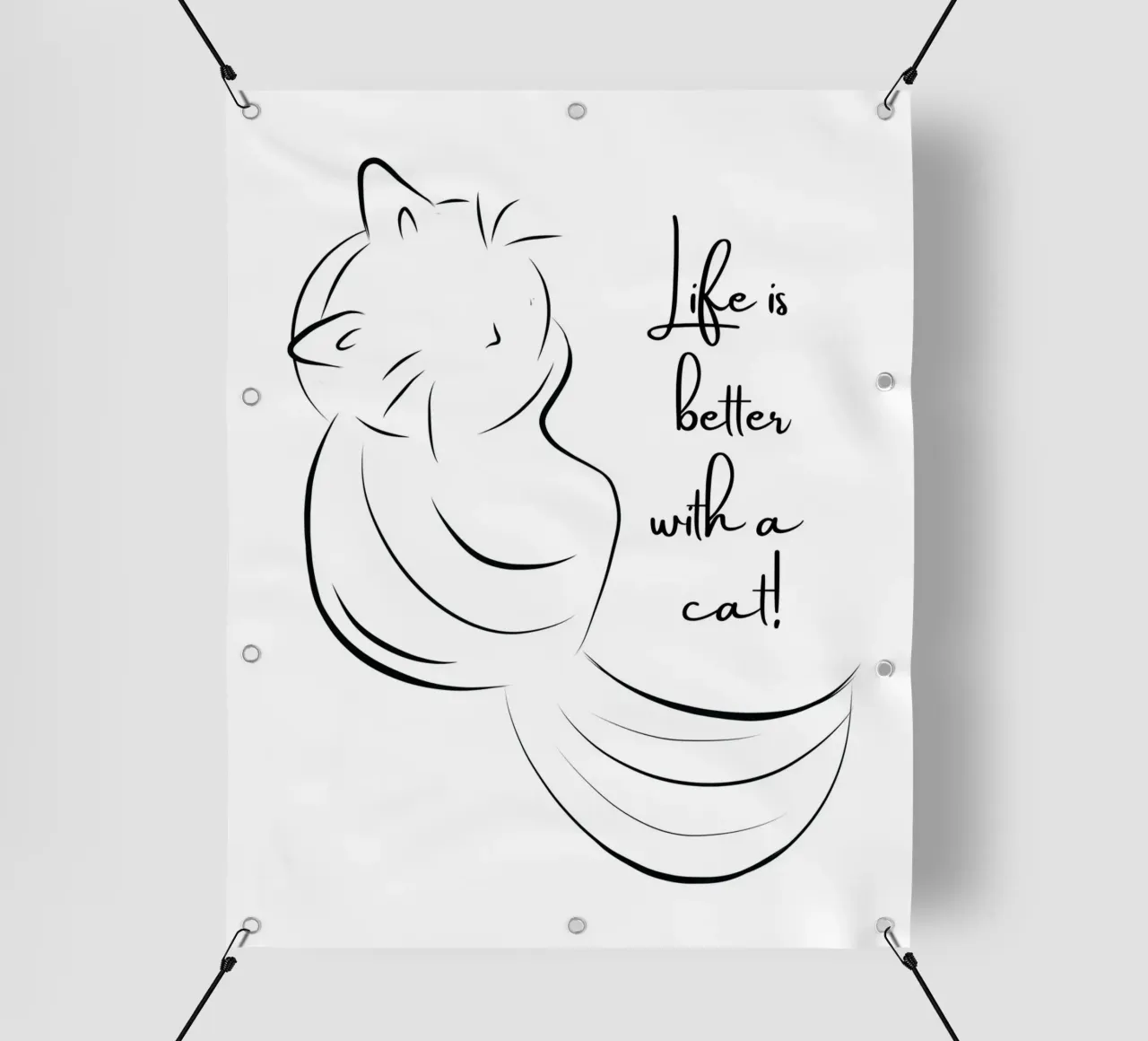 La vita è migliore con un gatto! telo in pvc da ArtDesign by KBK