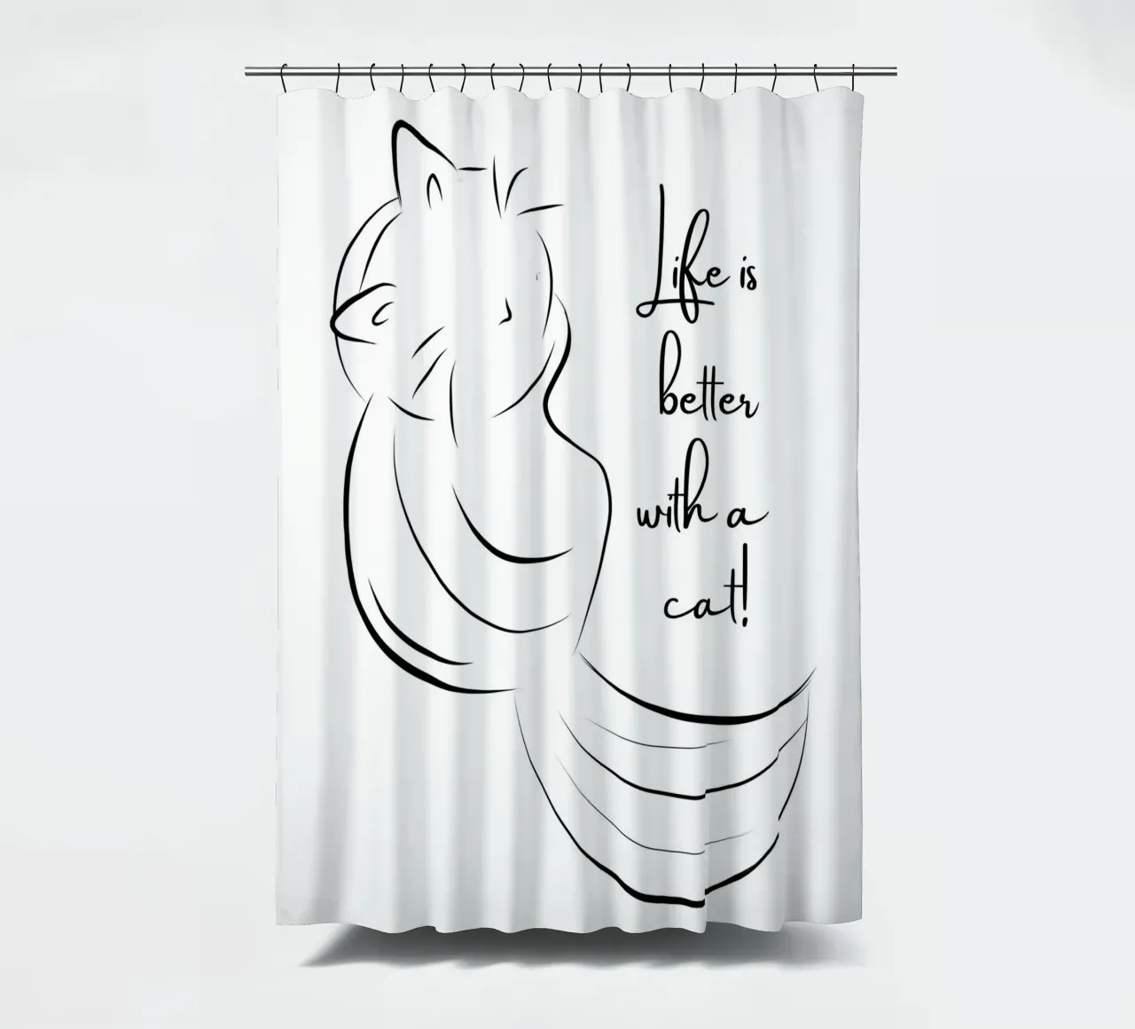 La vita è migliore con un gatto! tenda da doccia da ArtDesign by KBK