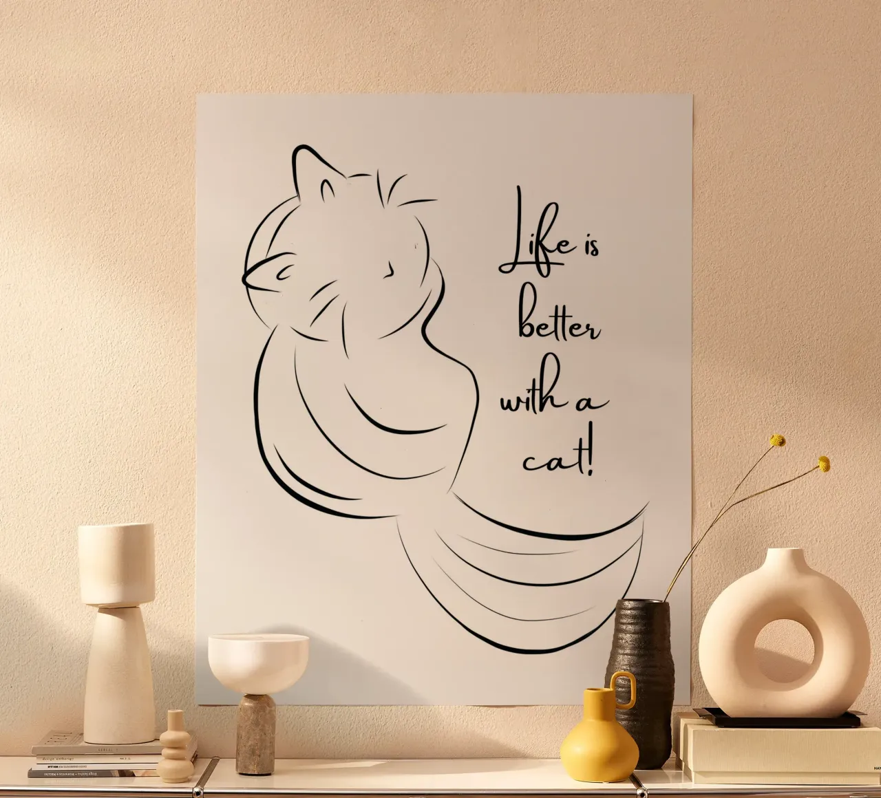 La vita è migliore con un gatto! carta hahnemühle da ArtDesign by KBK