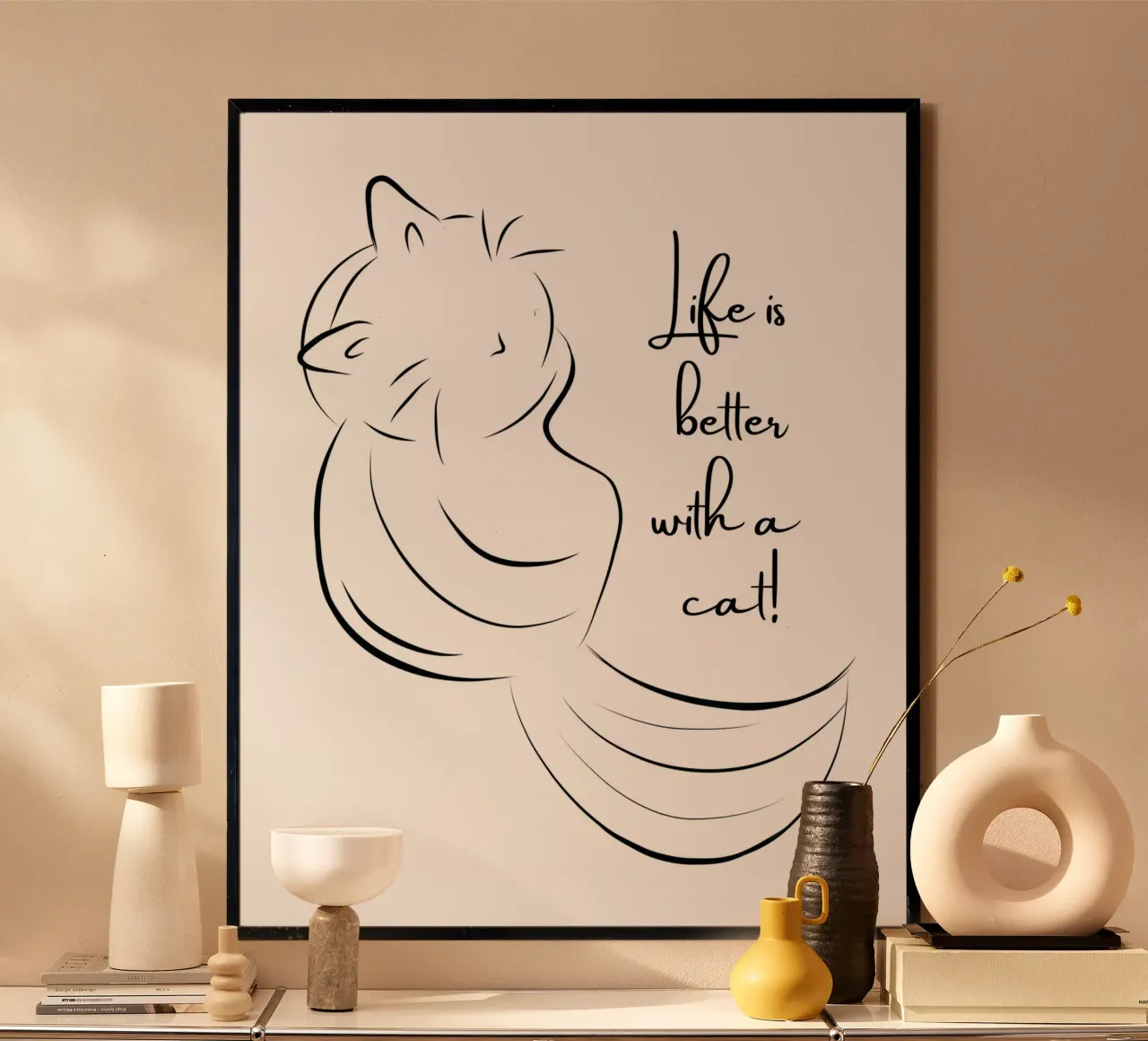 La vita è migliore con un gatto! carta hahnemühle da ArtDesign by KBK