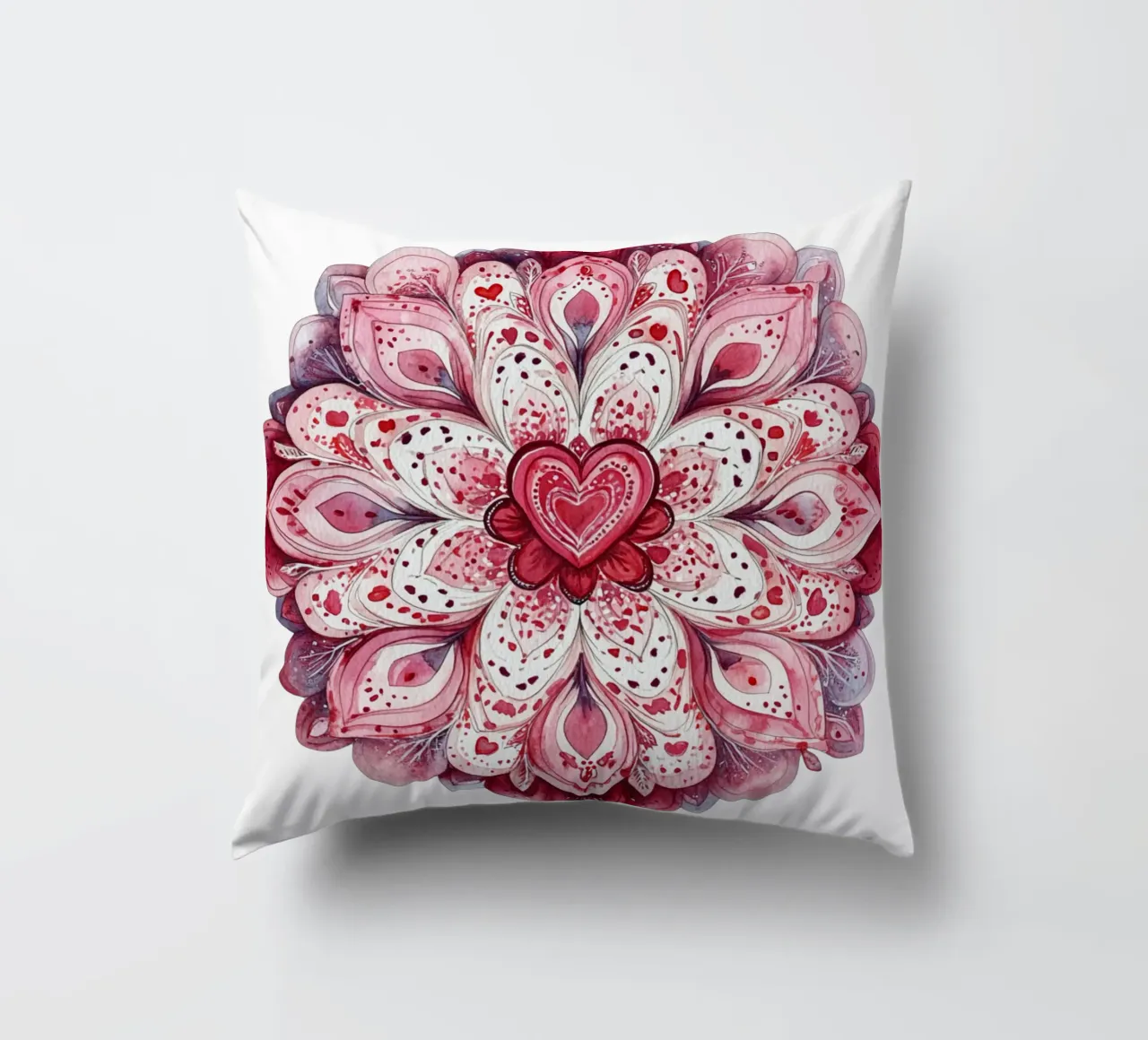 Mandala dell'amore ad acquerello cuscino da Spiritual Touch