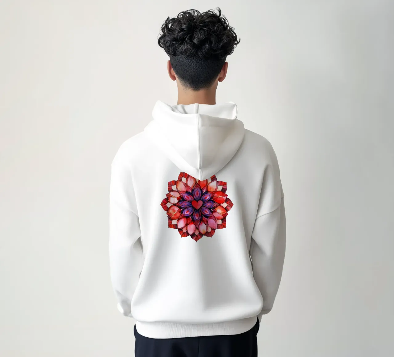 Mandala dell'amore ad acquerello felpa con cappuccio da Spiritual Touch