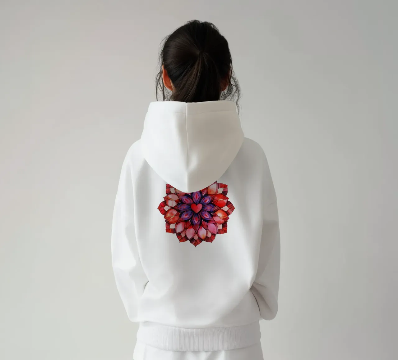 Mandala dell'amore ad acquerello felpa con cappuccio da Spiritual Touch