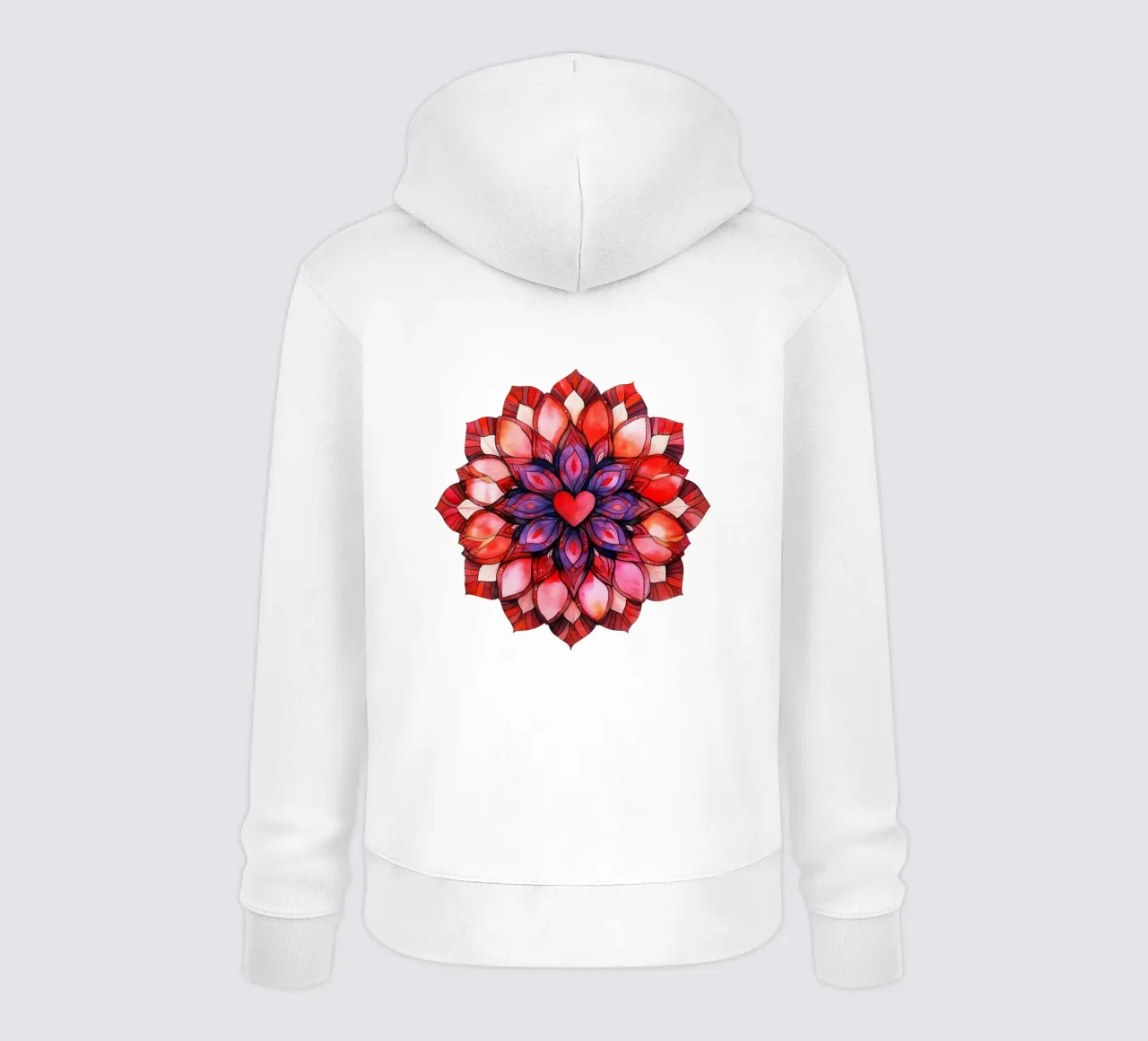 Mandala dell'amore ad acquerello felpa con cappuccio da Spiritual Touch