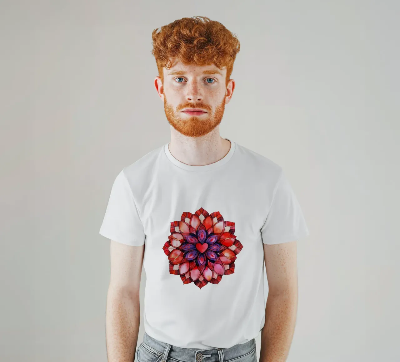 Mandala dell'amore ad acquerello t-shirt da Spiritual Touch