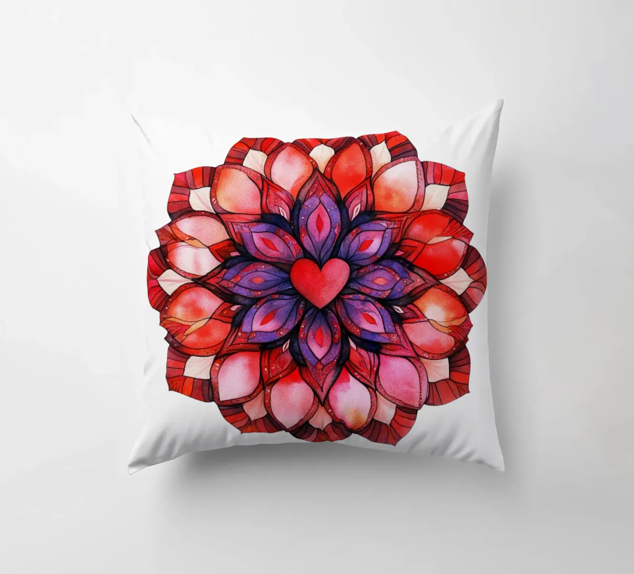 Mandala dell'amore ad acquerello cuscino da Spiritual Touch