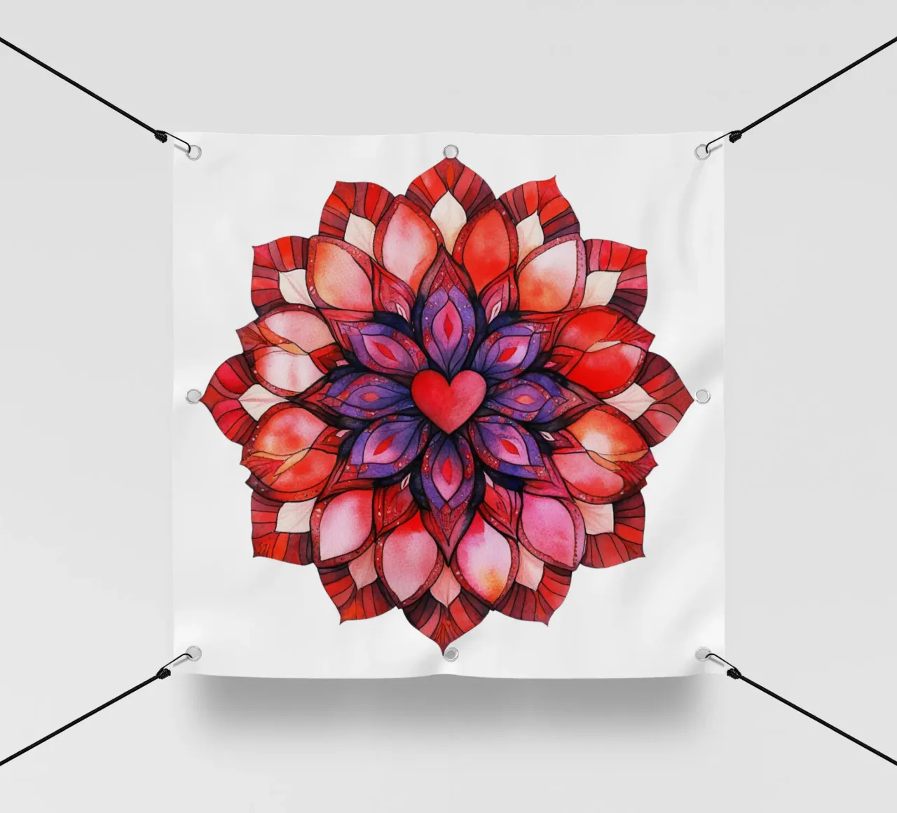 Mandala dell'amore ad acquerello telo in pvc da Spiritual Touch