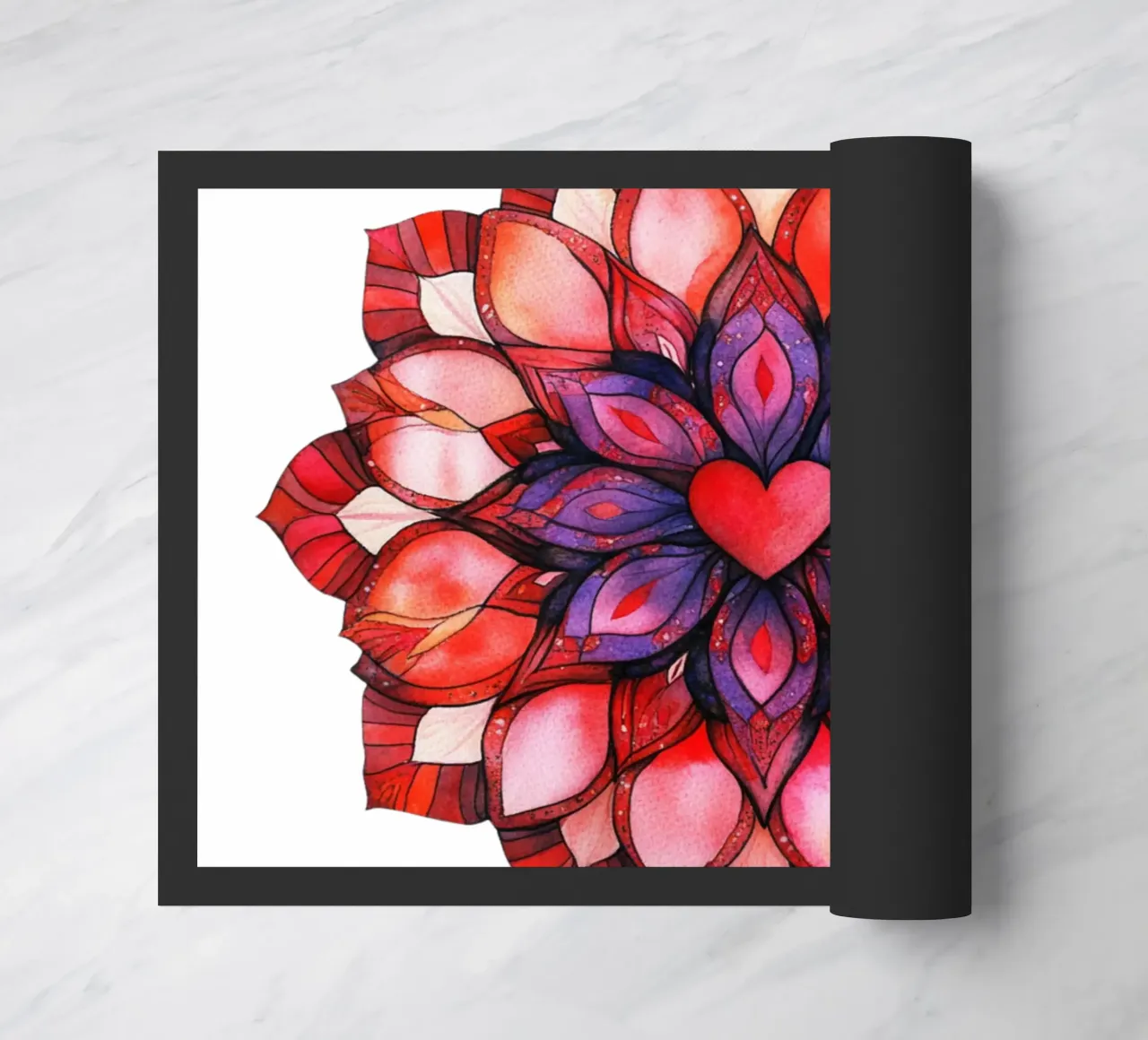 Mandala dell'amore ad acquerello zerbino da Spiritual Touch