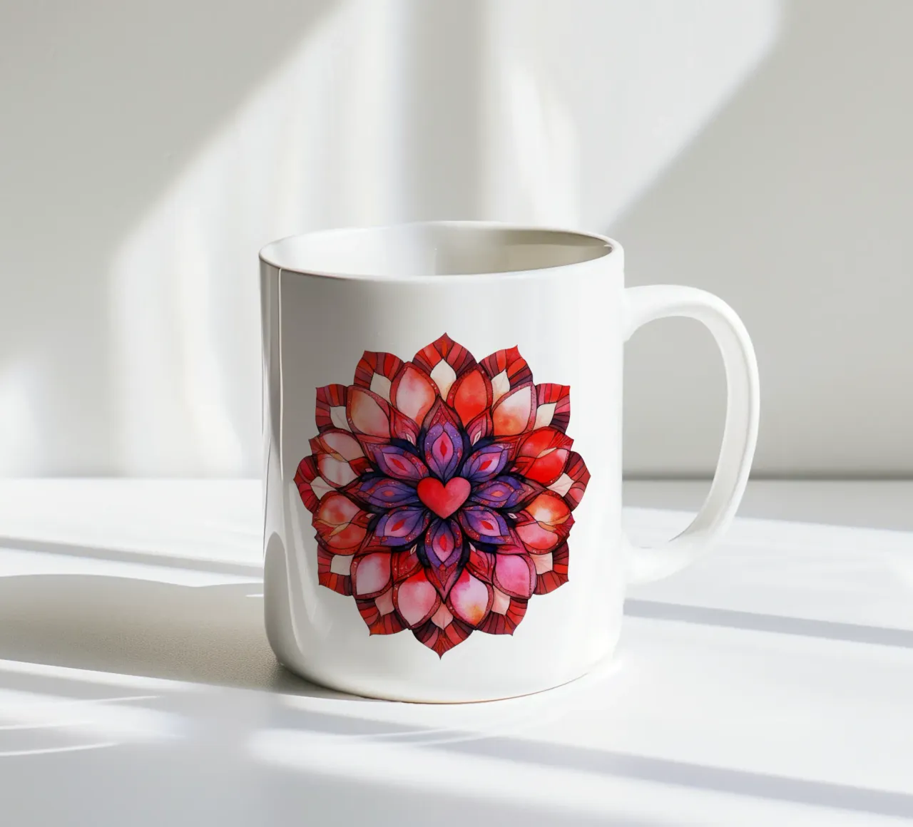 Mandala dell'amore ad acquerello tazza in ceramica da Spiritual Touch