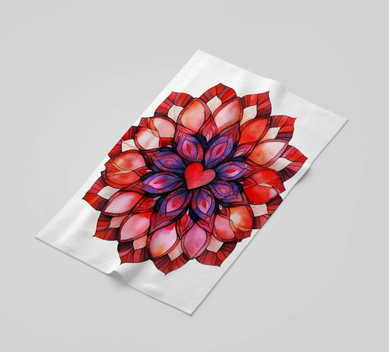 Mandala dell'amore ad acquerello telo mare da Spiritual Touch