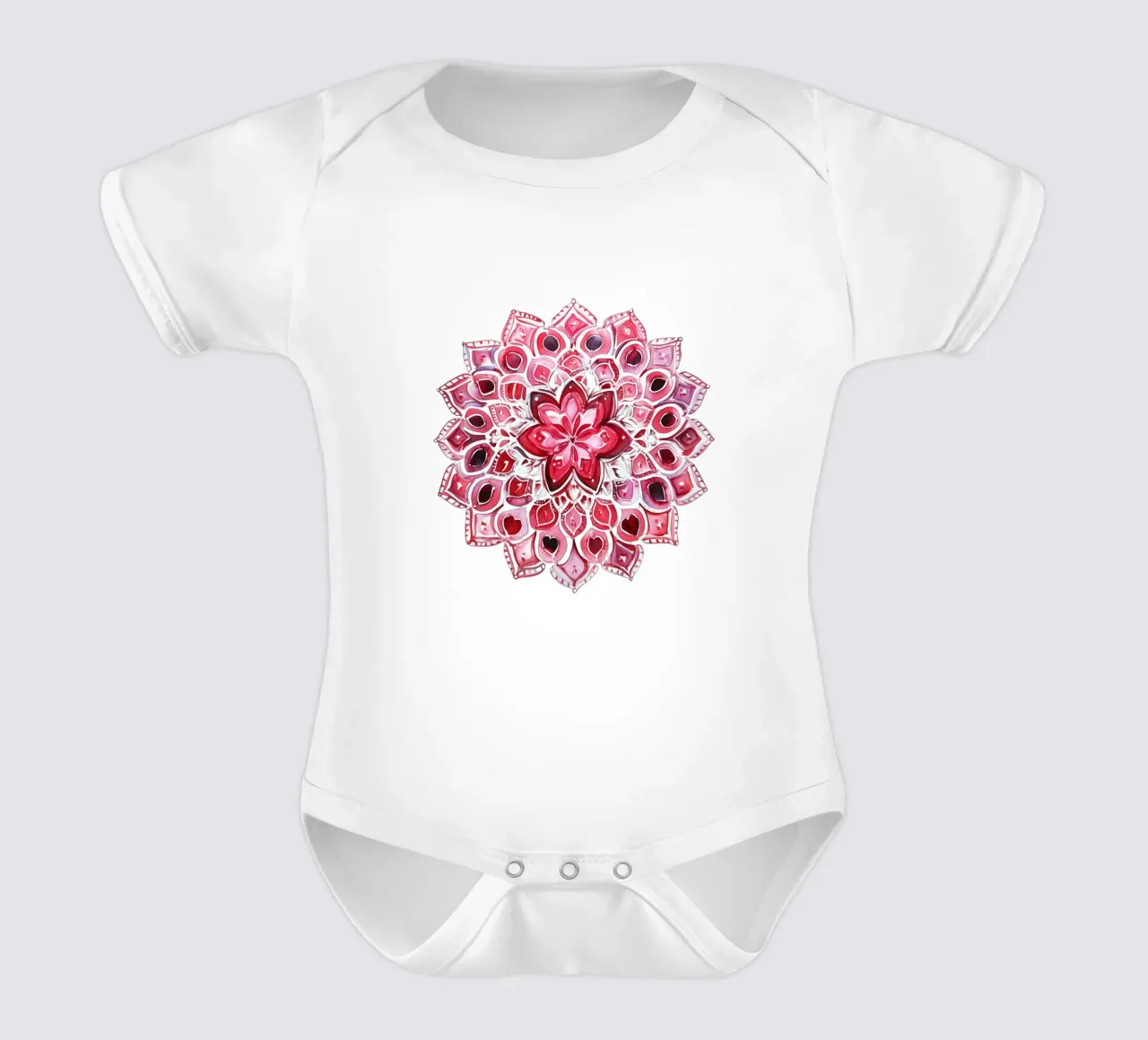 Mandala dell'amore ad acquerello body neonato maniche corte da Spiritual Touch