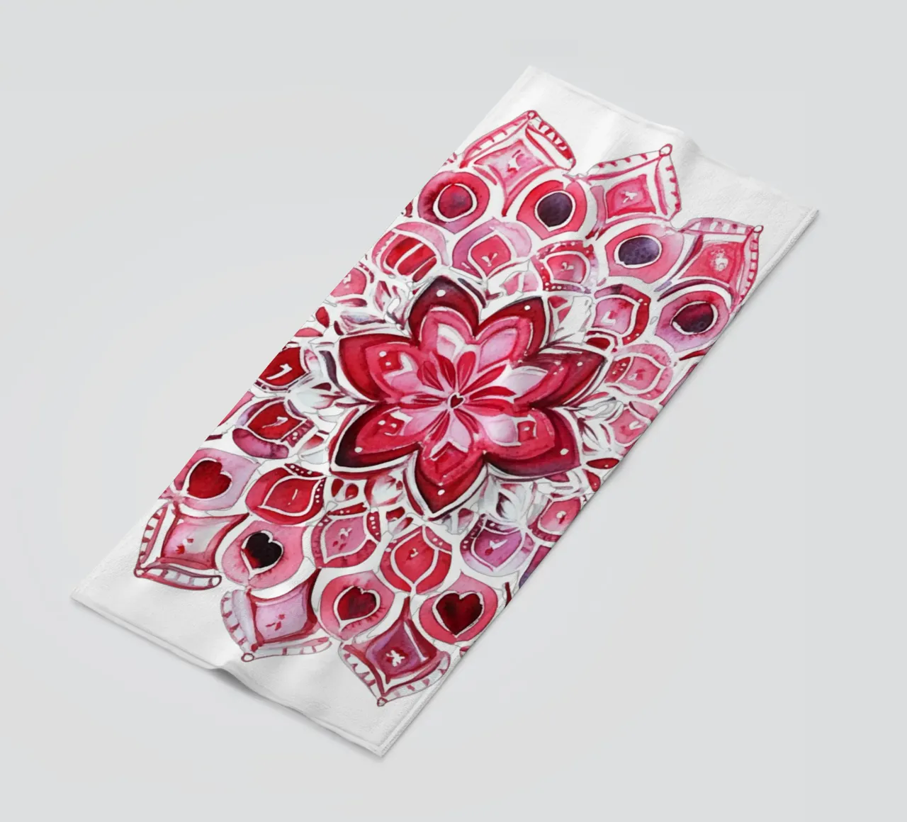 Mandala dell'amore ad acquerello telo mare da Spiritual Touch