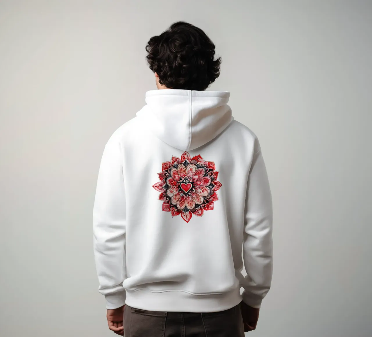 Mandala dell'amore ad acquerello felpa con cappuccio da Spiritual Touch