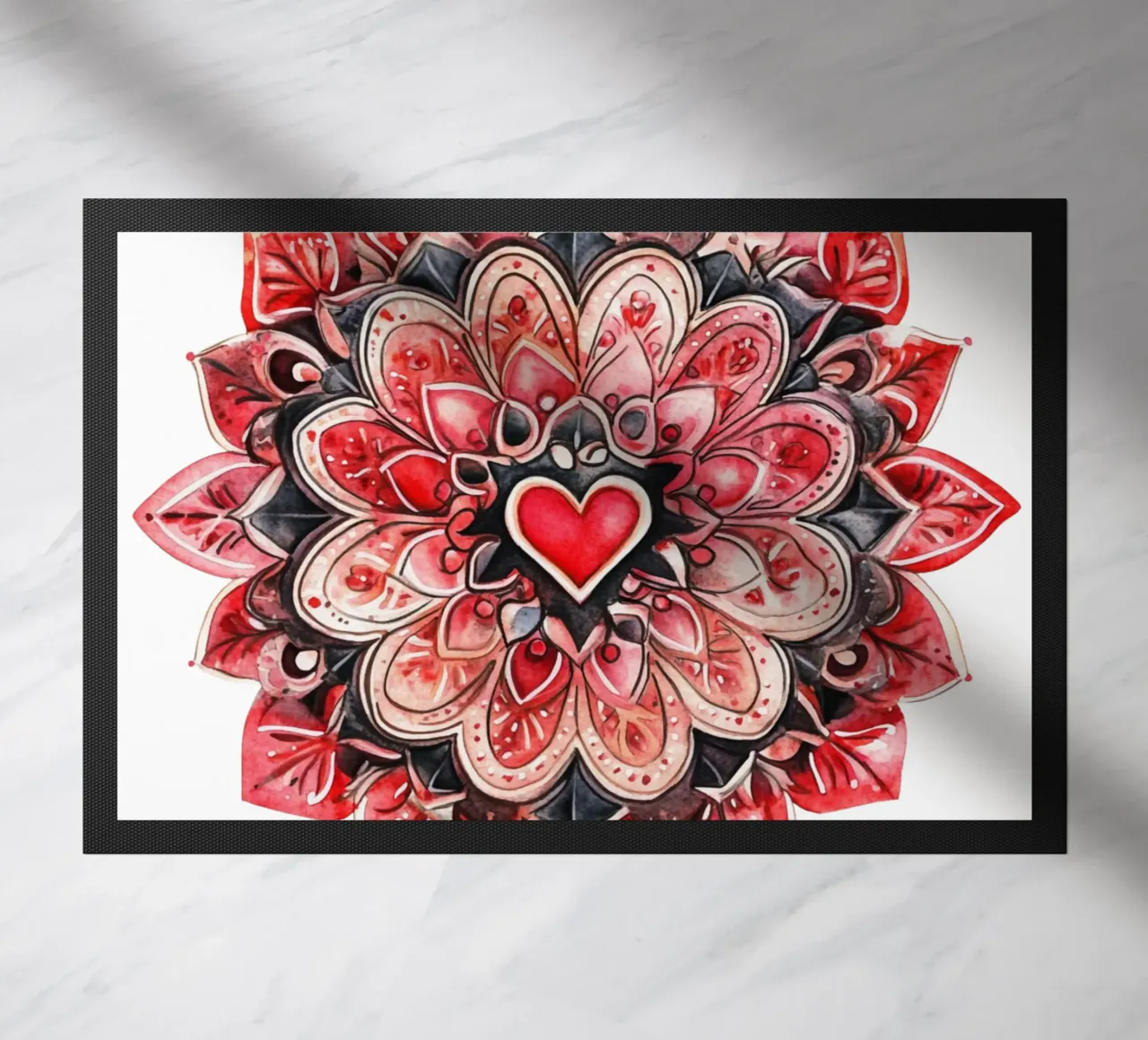 Mandala dell'amore ad acquerello zerbino da Spiritual Touch
