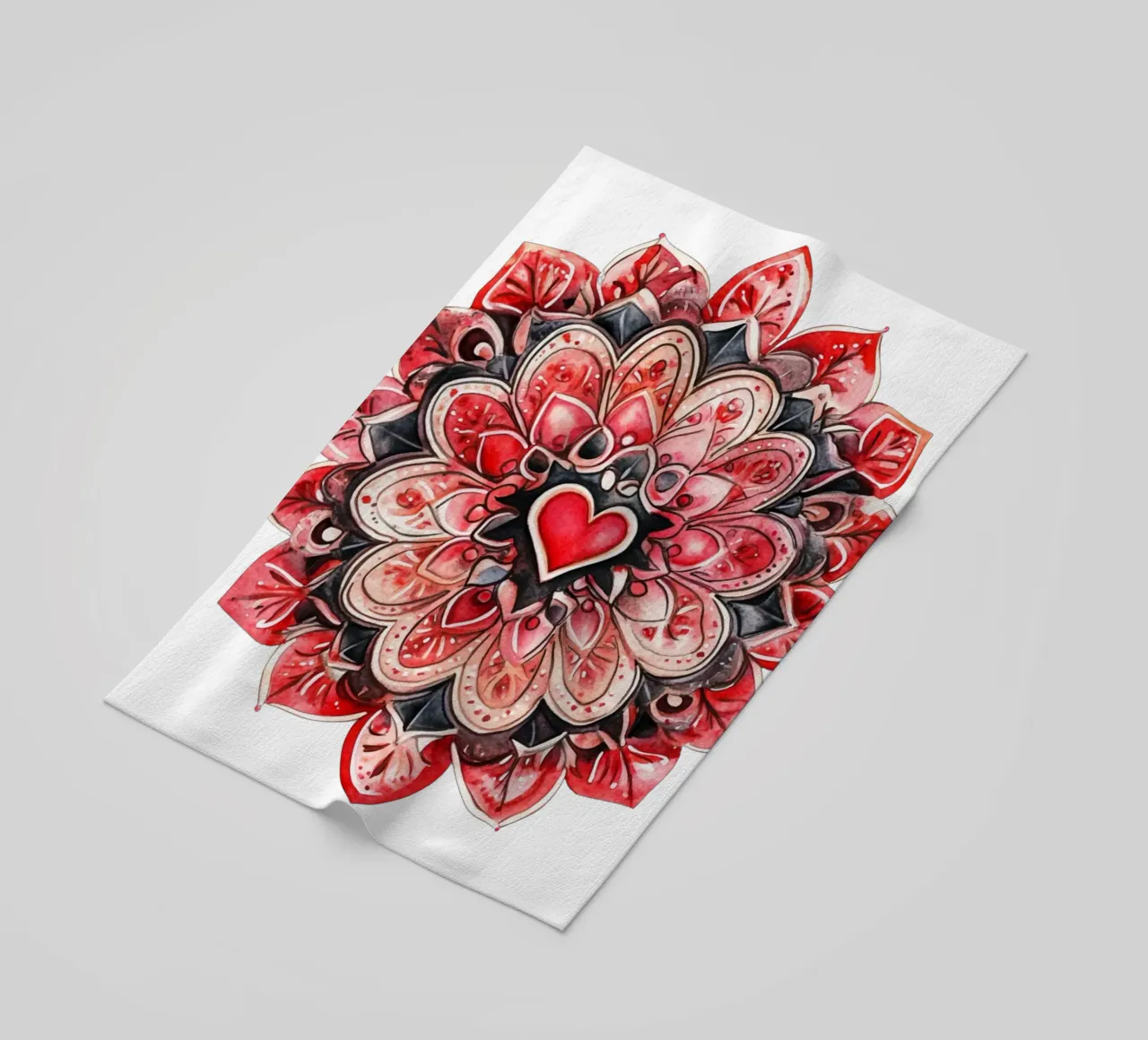 Mandala dell'amore ad acquerello telo mare da Spiritual Touch