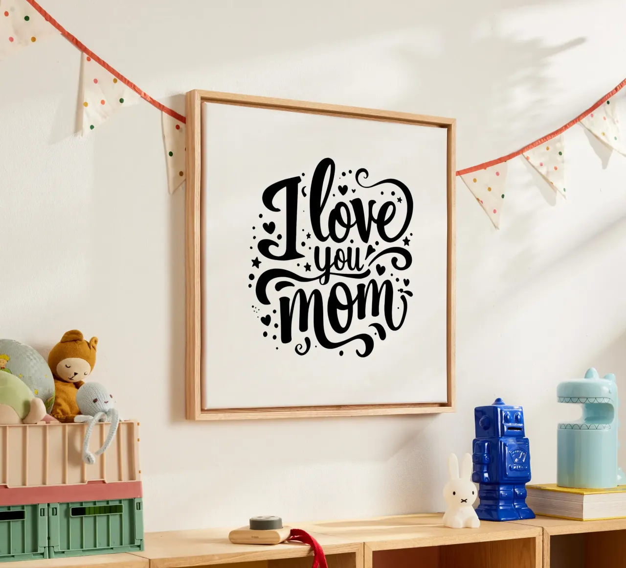 Ti voglio bene mamma tela con Cornice a cassetta da 🥝 KIWI STORE