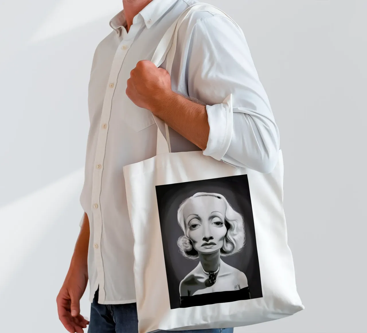 Marlene Dietrich tote bag by Rob Art | Illustration