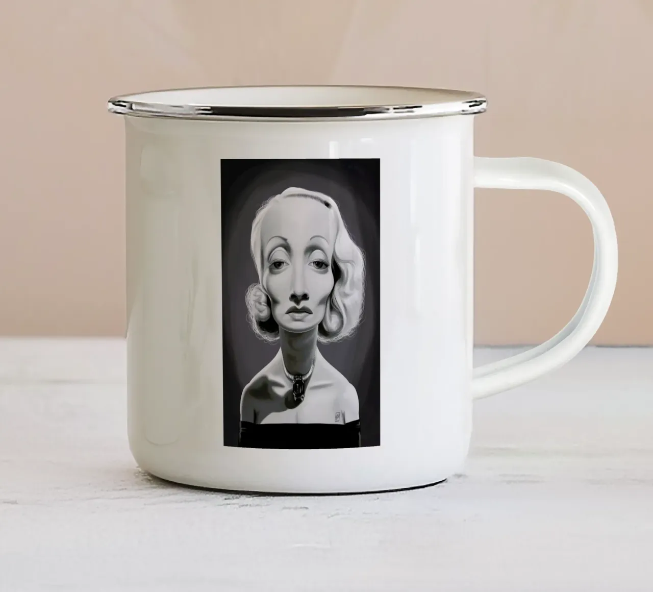 Marlene Dietrich tazza in smalto da Rob Art | Illustration