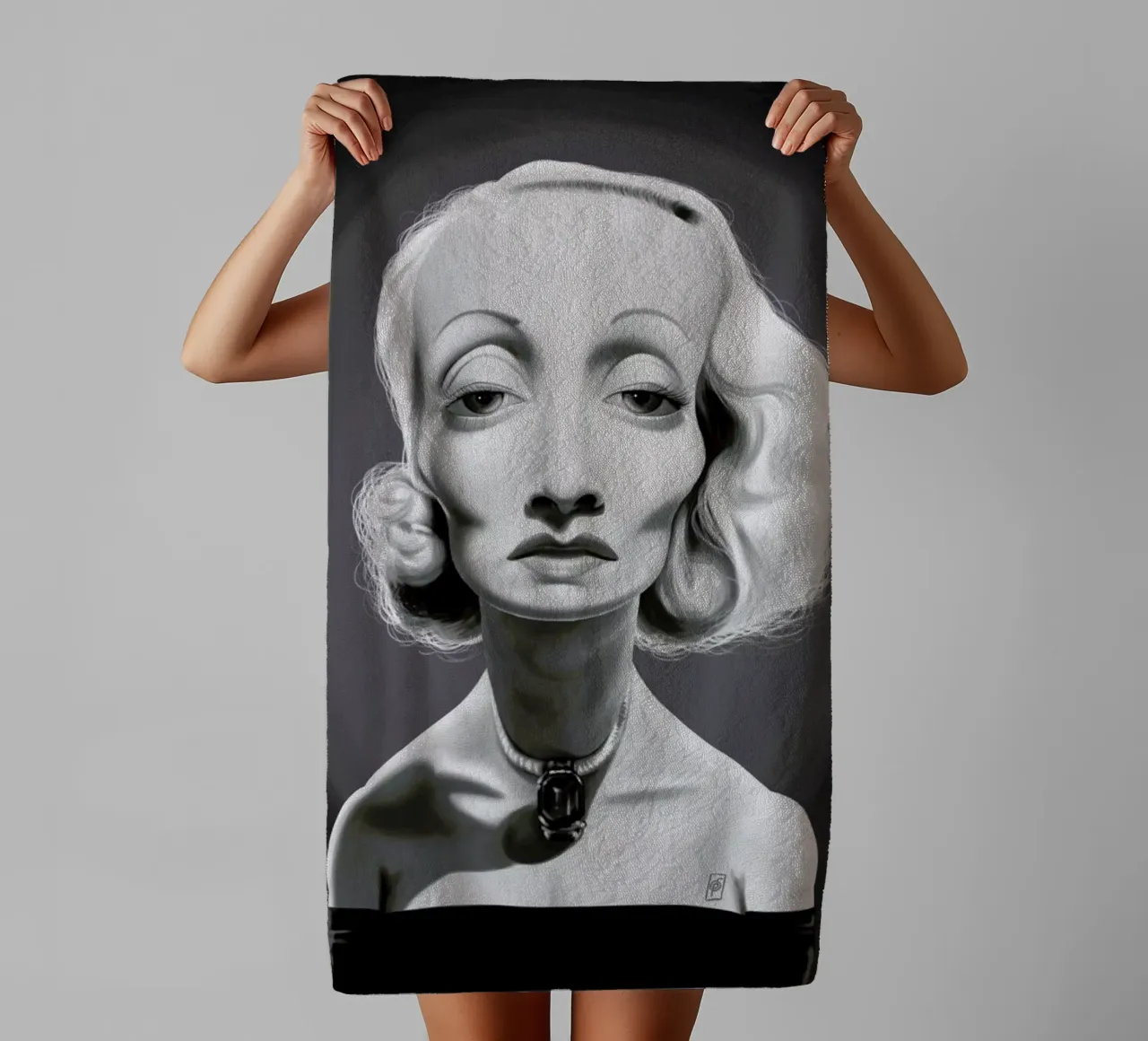 Marlene Dietrich asciugamano da bagno da Rob Art | Illustration