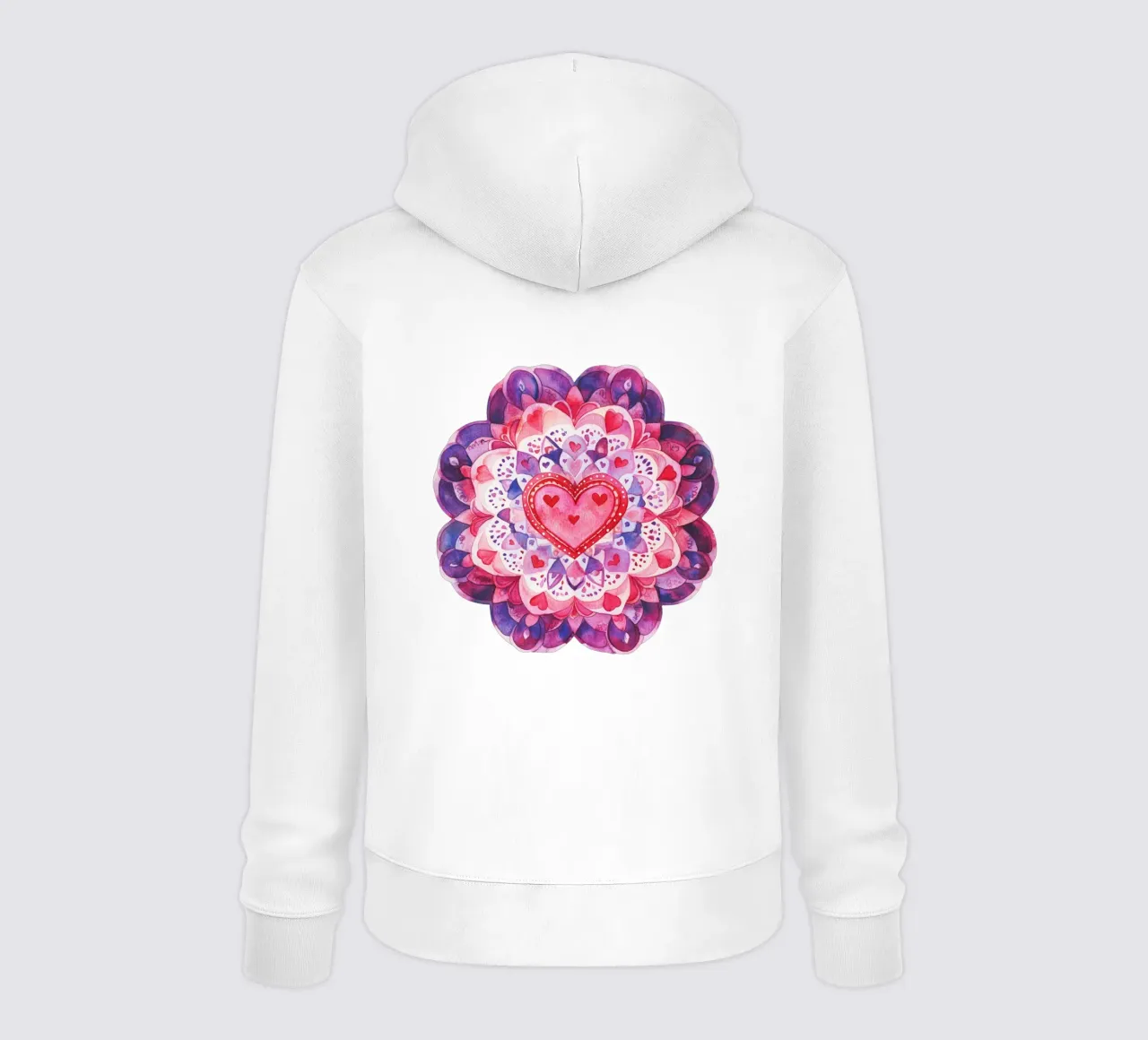 Mandala dell'amore ad acquerello felpa con cappuccio da Spiritual Touch