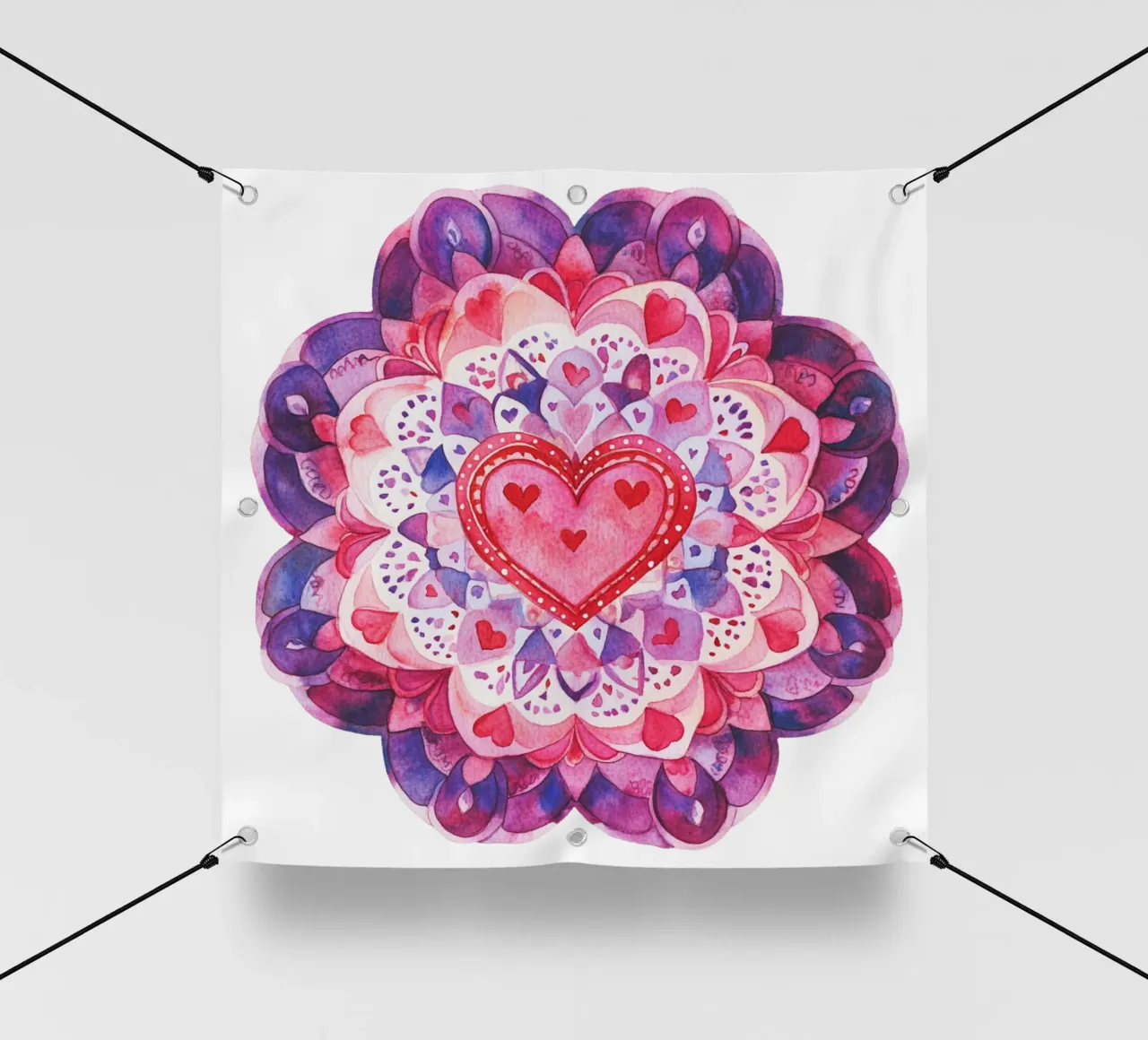 Mandala dell'amore ad acquerello telo in pvc da Spiritual Touch