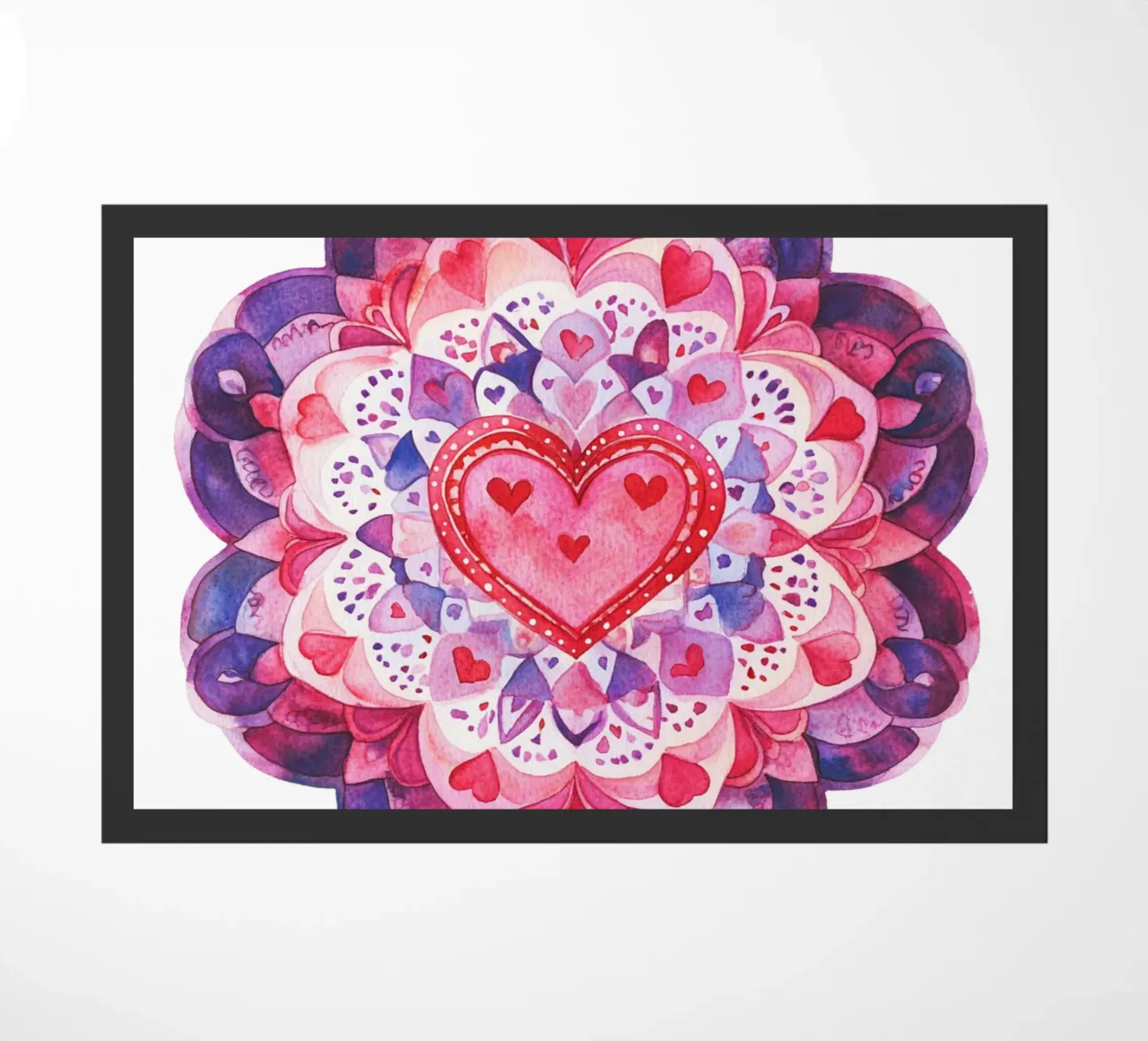 Mandala dell'amore ad acquerello zerbino da Spiritual Touch