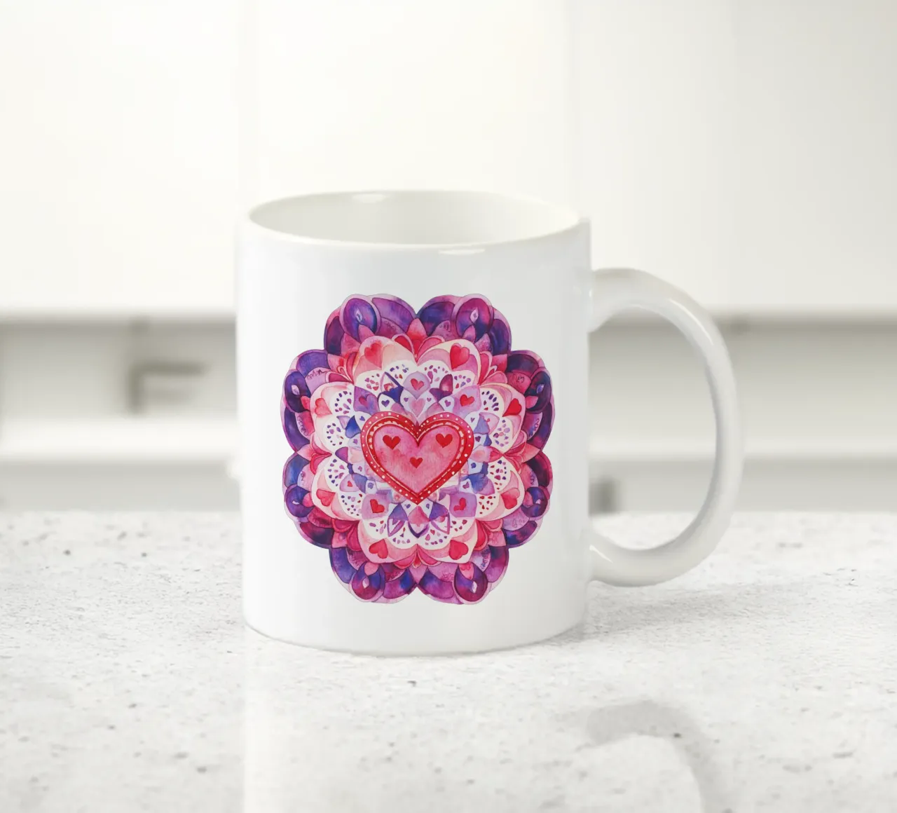 Mandala dell'amore ad acquerello tazza in ceramica da Spiritual Touch