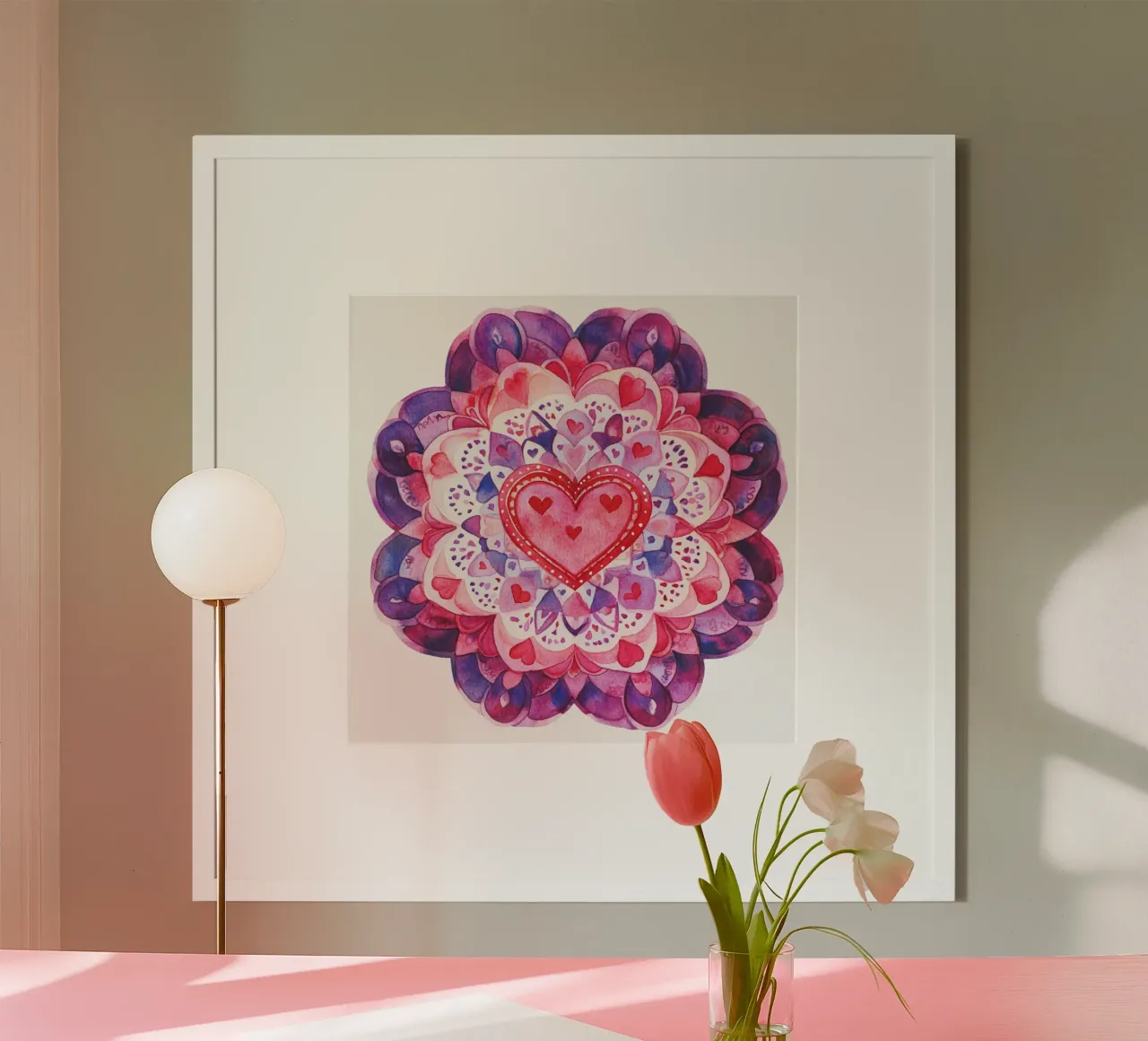 Mandala dell'amore ad acquerello carta hahnemühle da Spiritual Touch