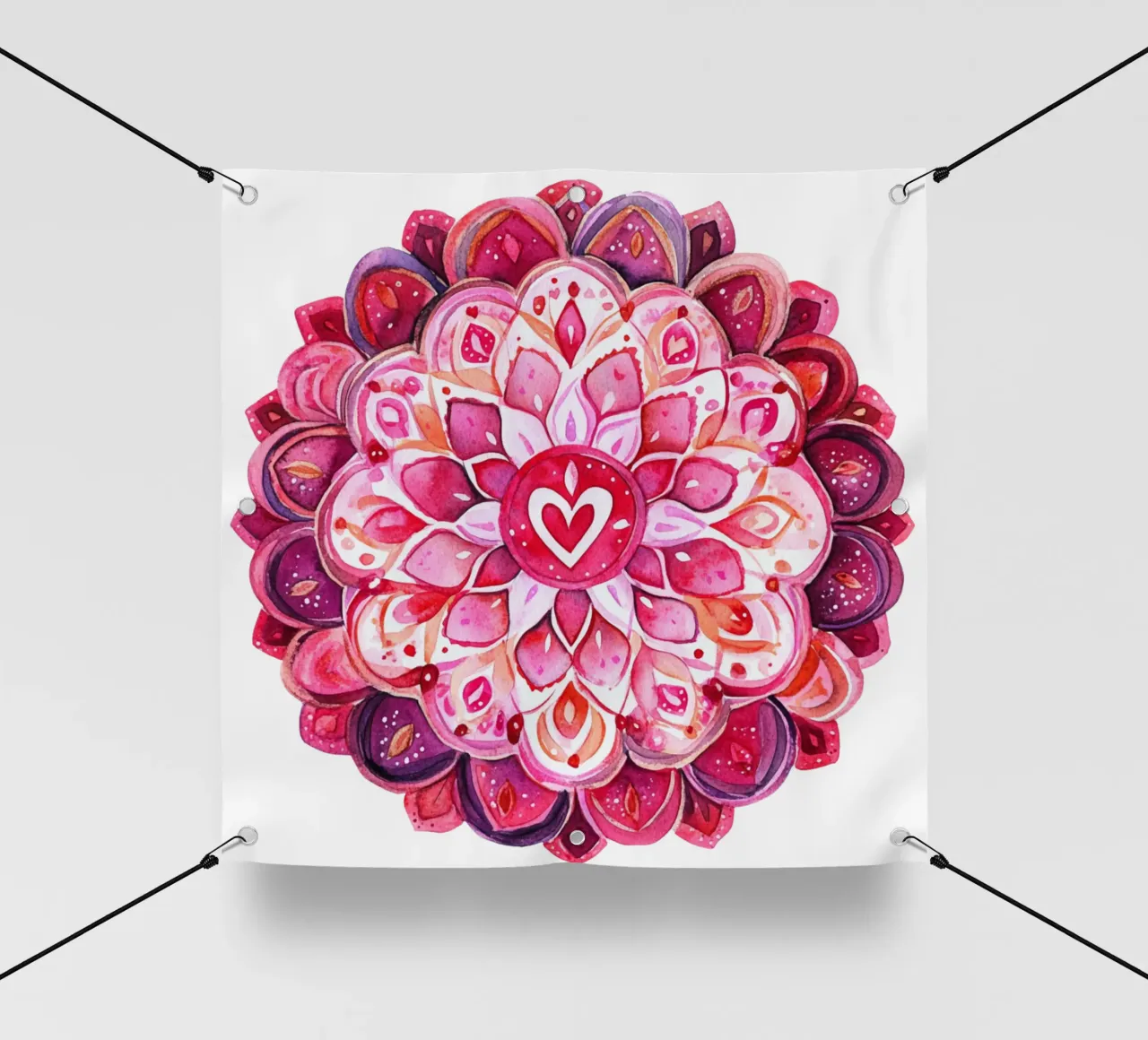 Mandala dell'amore ad acquerello telo in pvc da Spiritual Touch