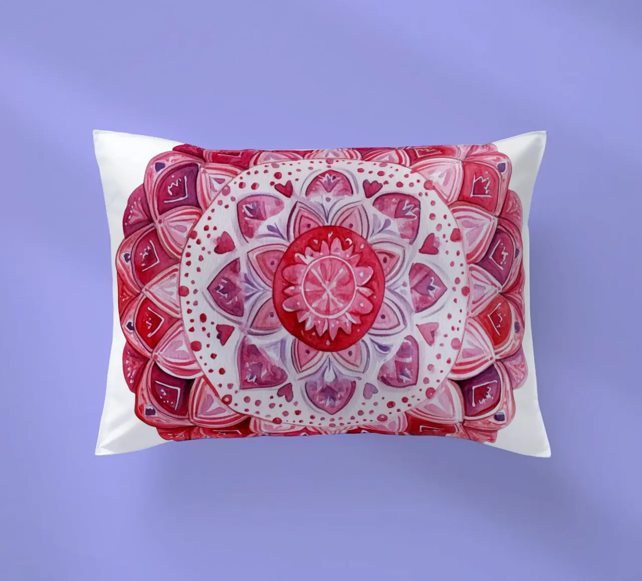 Watercolour Love Mandala decorative cushion by Spiritual Touch