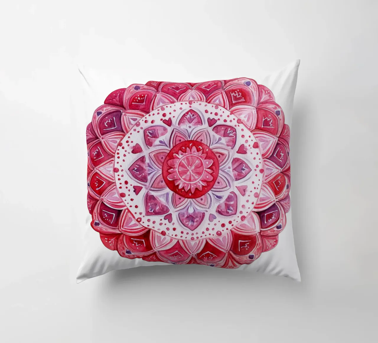 Watercolour Love Mandala decorative cushion by Spiritual Touch