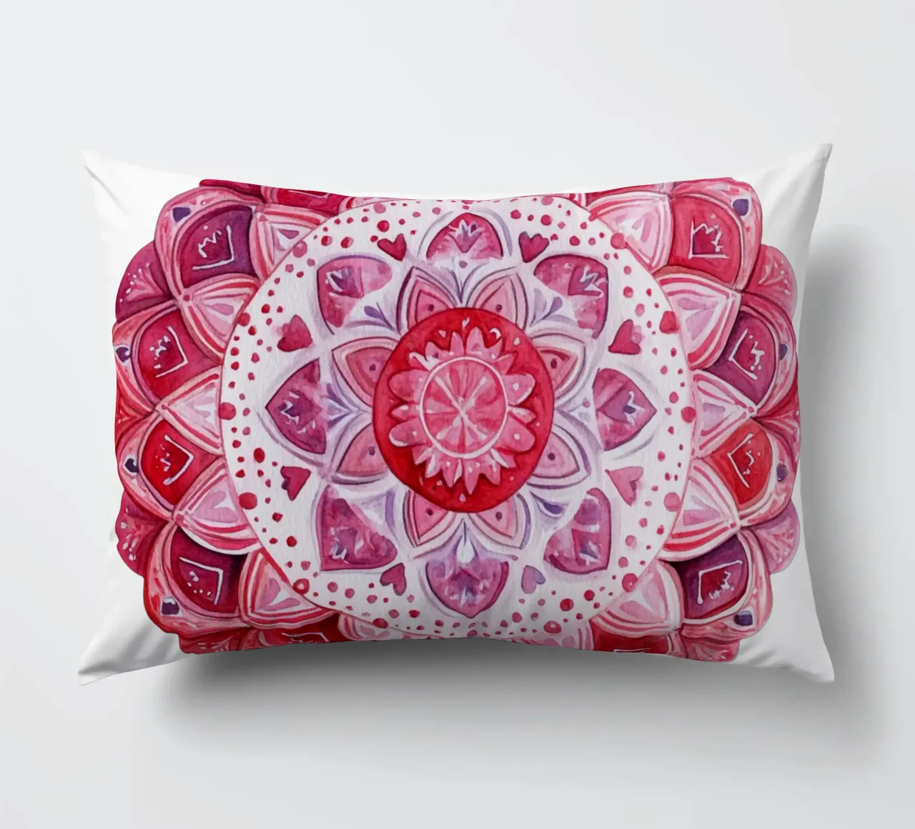 Watercolour Love Mandala decorative cushion by Spiritual Touch