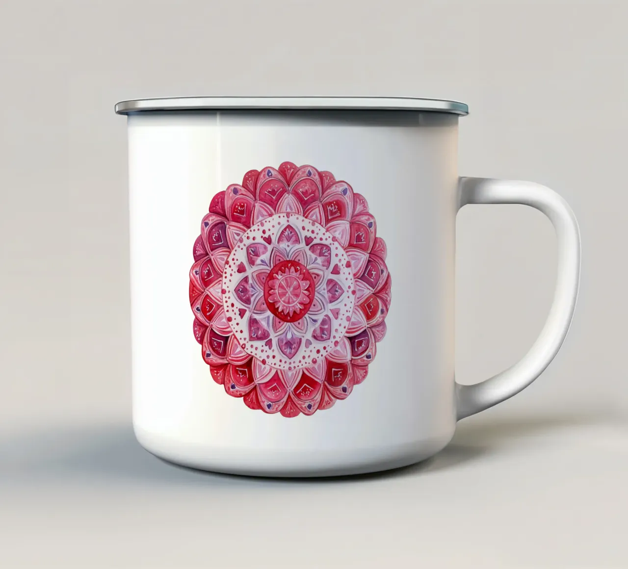 Mandala dell'amore ad acquerello tazza in smalto da Spiritual Touch