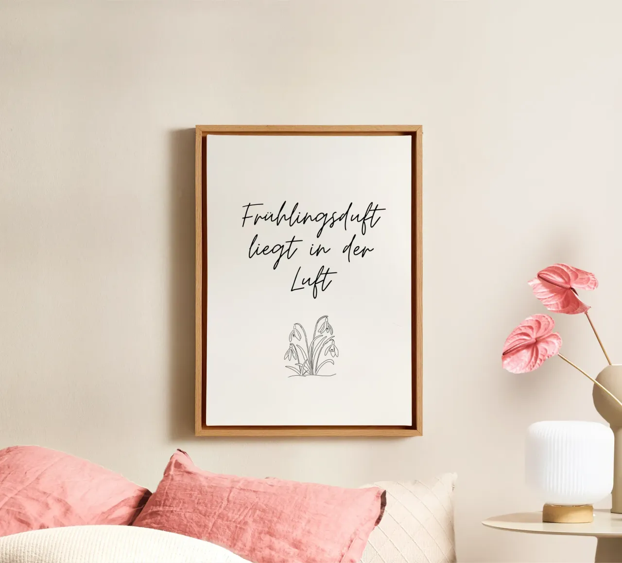 Scent of spring | Spring | Lineart | Illustration canvas with Floater frame by keinkonzept
