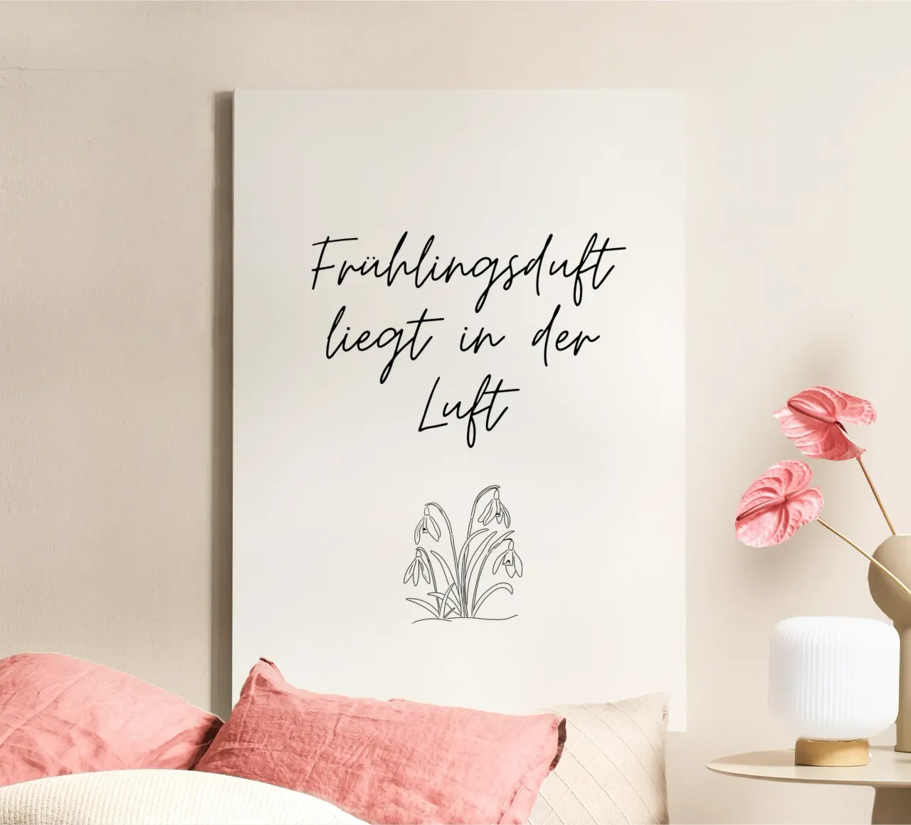Scent of spring | Spring | Lineart | Illustration canvas with Floater frame by keinkonzept