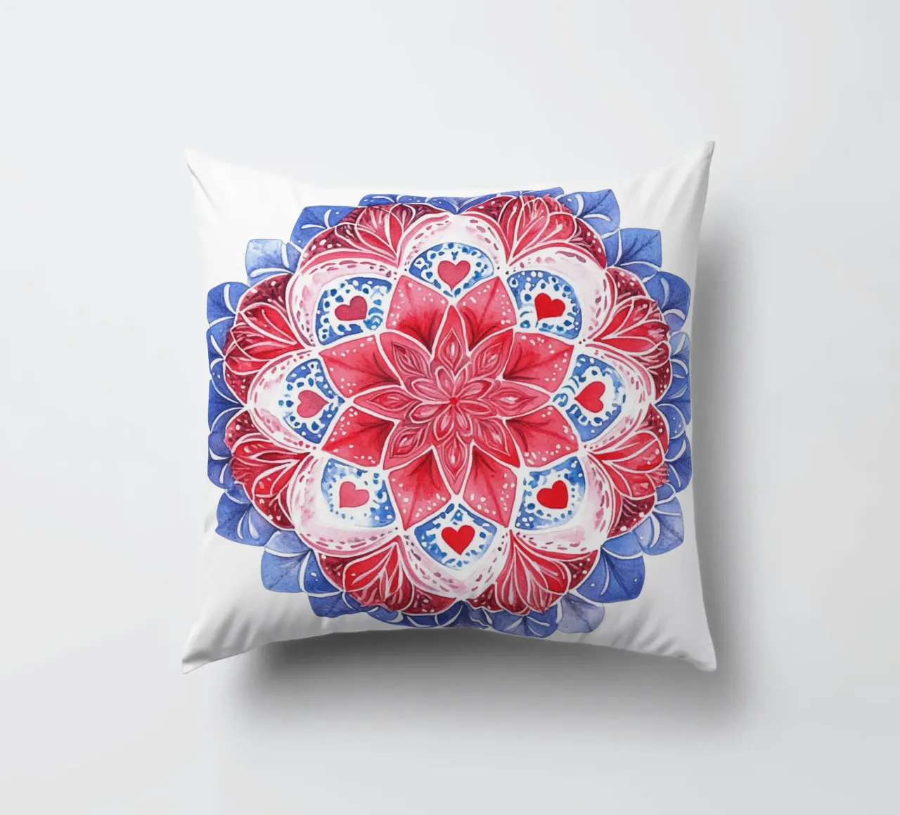 Mandala dell'amore ad acquerello cuscino da Spiritual Touch